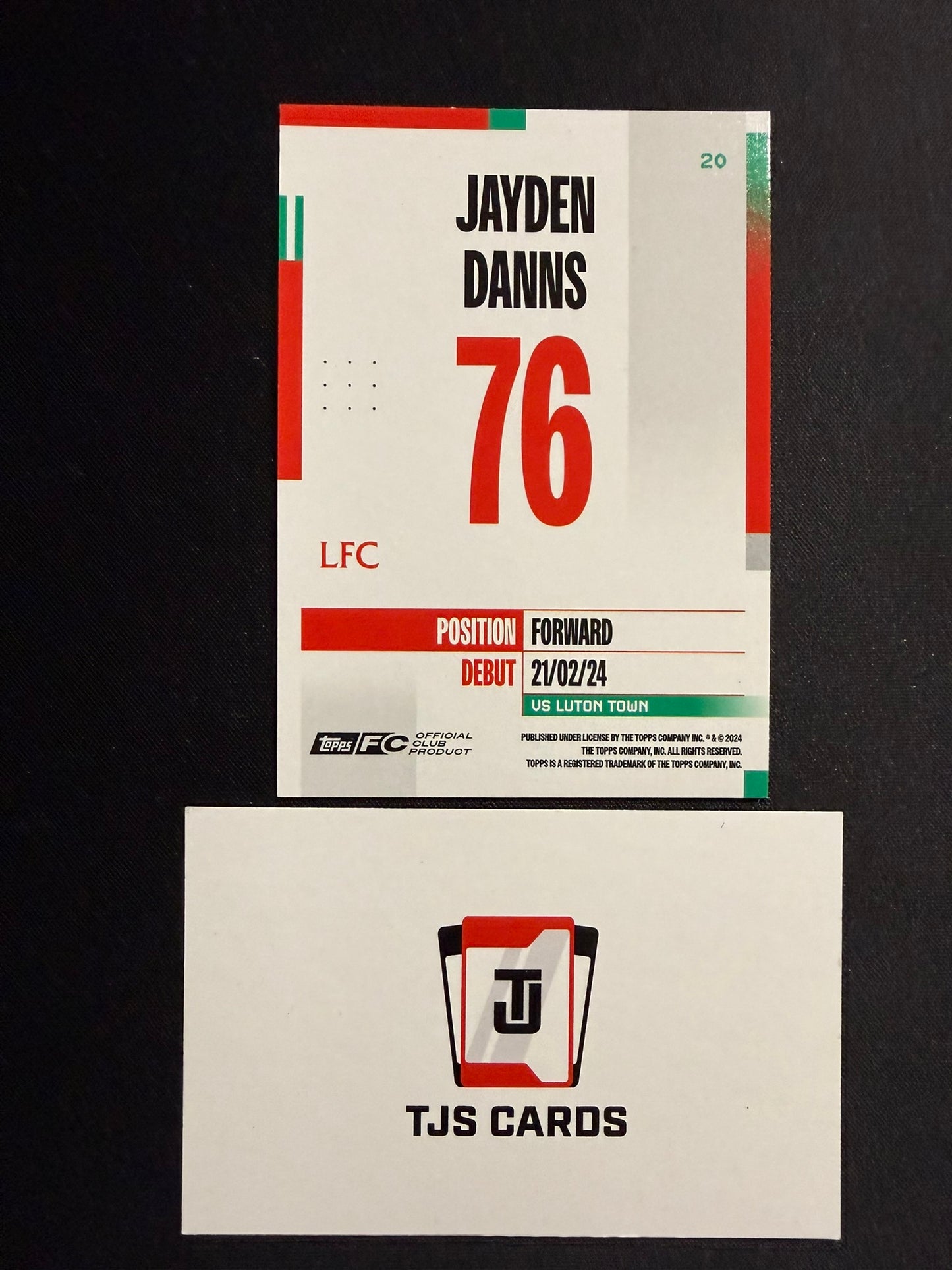 Jayden Danns - Rookie Blue /250 - TOPPS Liverpool Team Set 2024/25