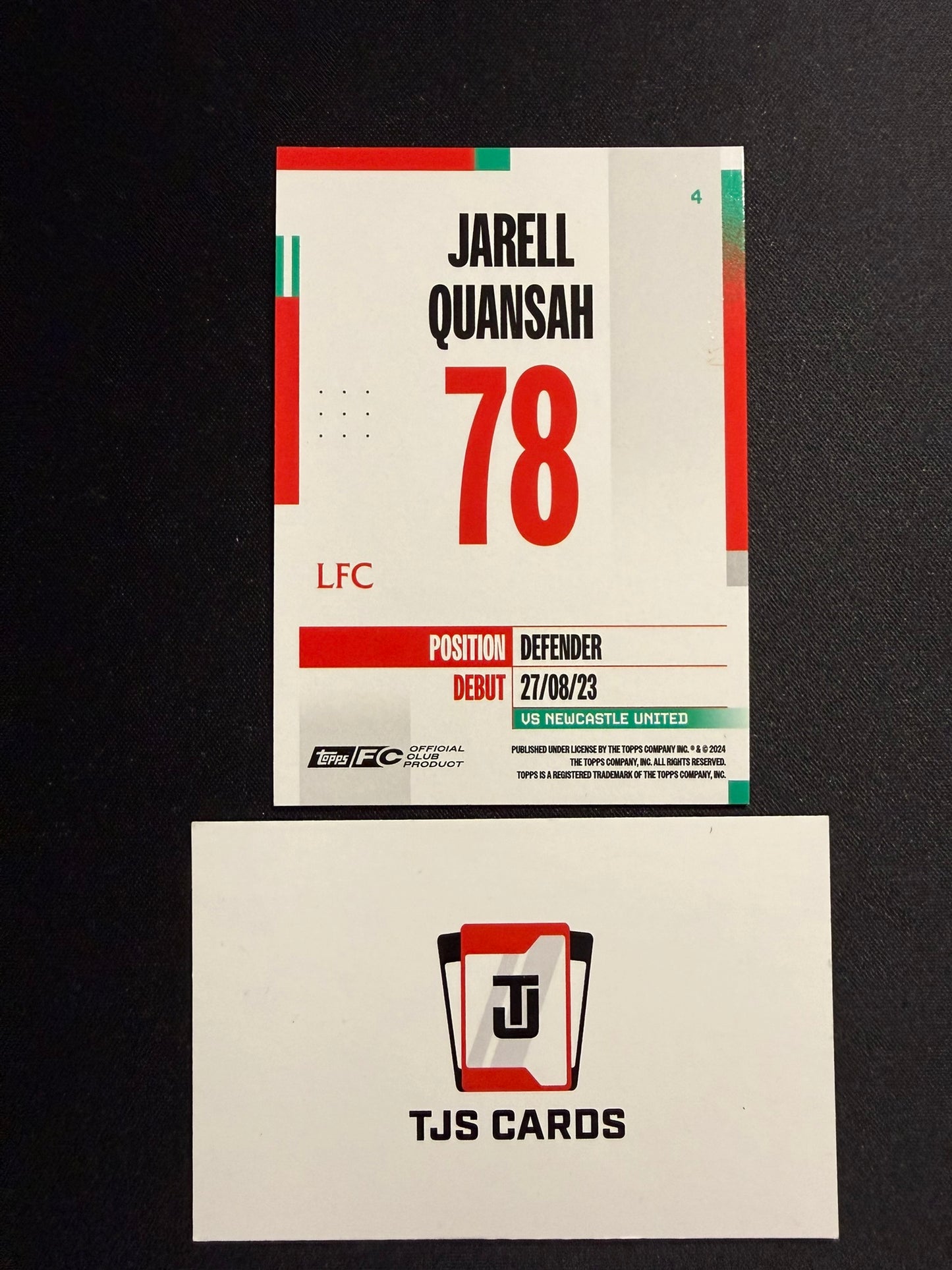 Jarell Quansah - Blue /250 - TOPPS Liverpool Team Set 2024/25