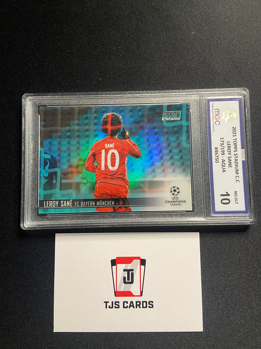 Leroy Sane - MGC 10 - Aqua /199 - TOPPS Stadium Club Chrome 2020/21