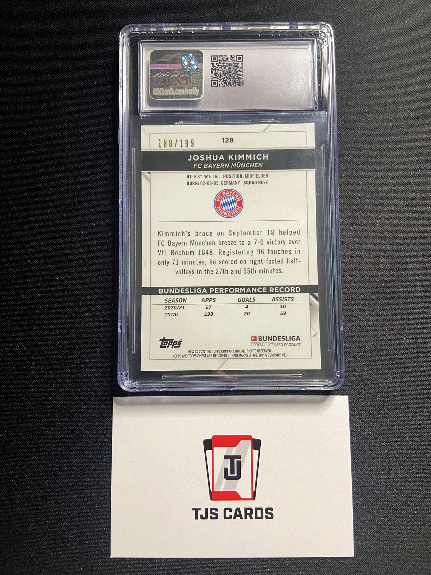 Joshua Kimmich - CGC 8.5 - Black Wave /199 - TOPPS Finest Bundesliga 2021/22