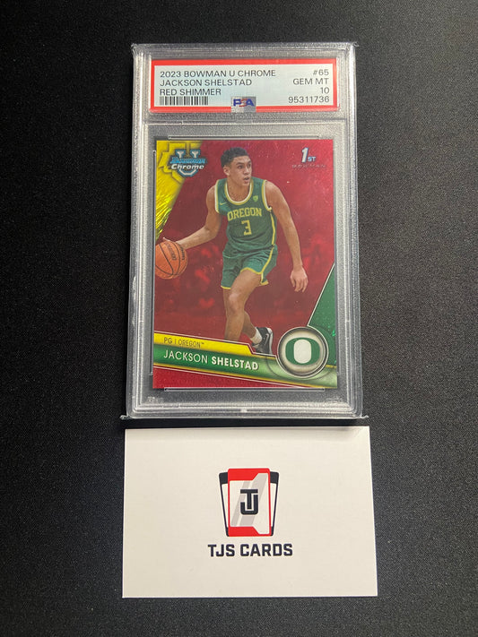 Jackson Shelstad - PSA 10 - Red Shimmer /10 - TOPPS Bowman U Chrome 2023