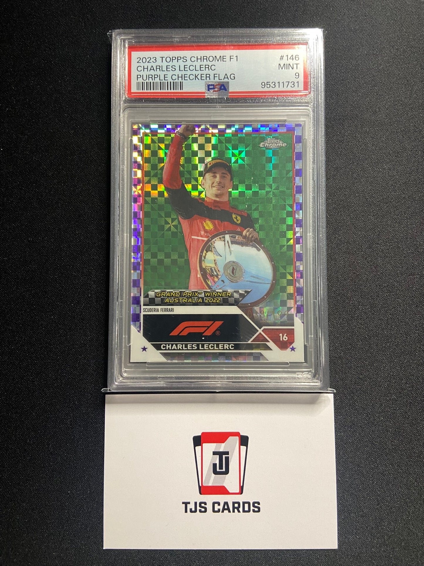 Charles Leclerc - PSA 9 - Purple Checker Flag /199 - TOPPS Chrome F1 2023