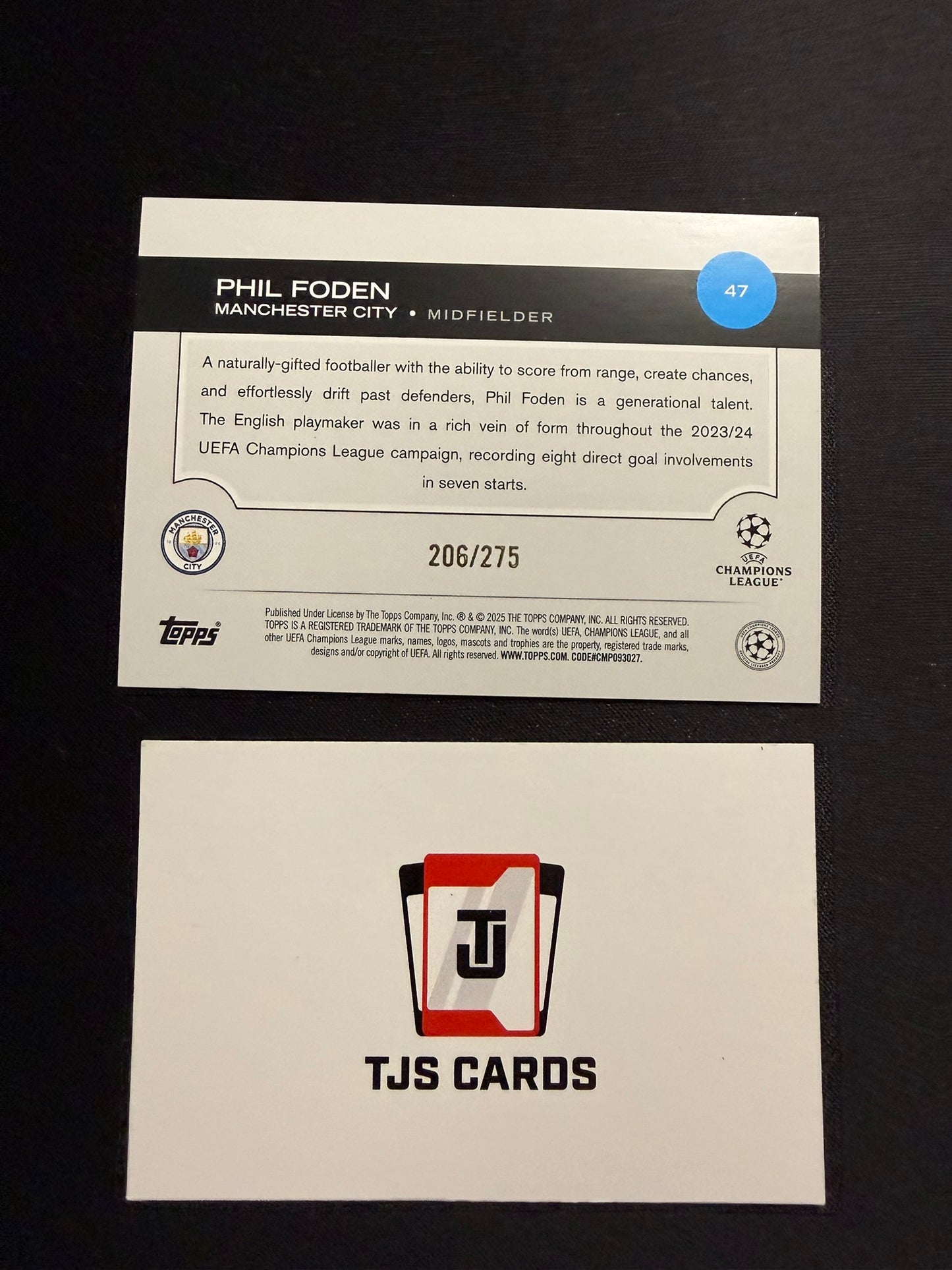 Phil Foden - Navy Blue /275 - TOPPS UCC 2024/25