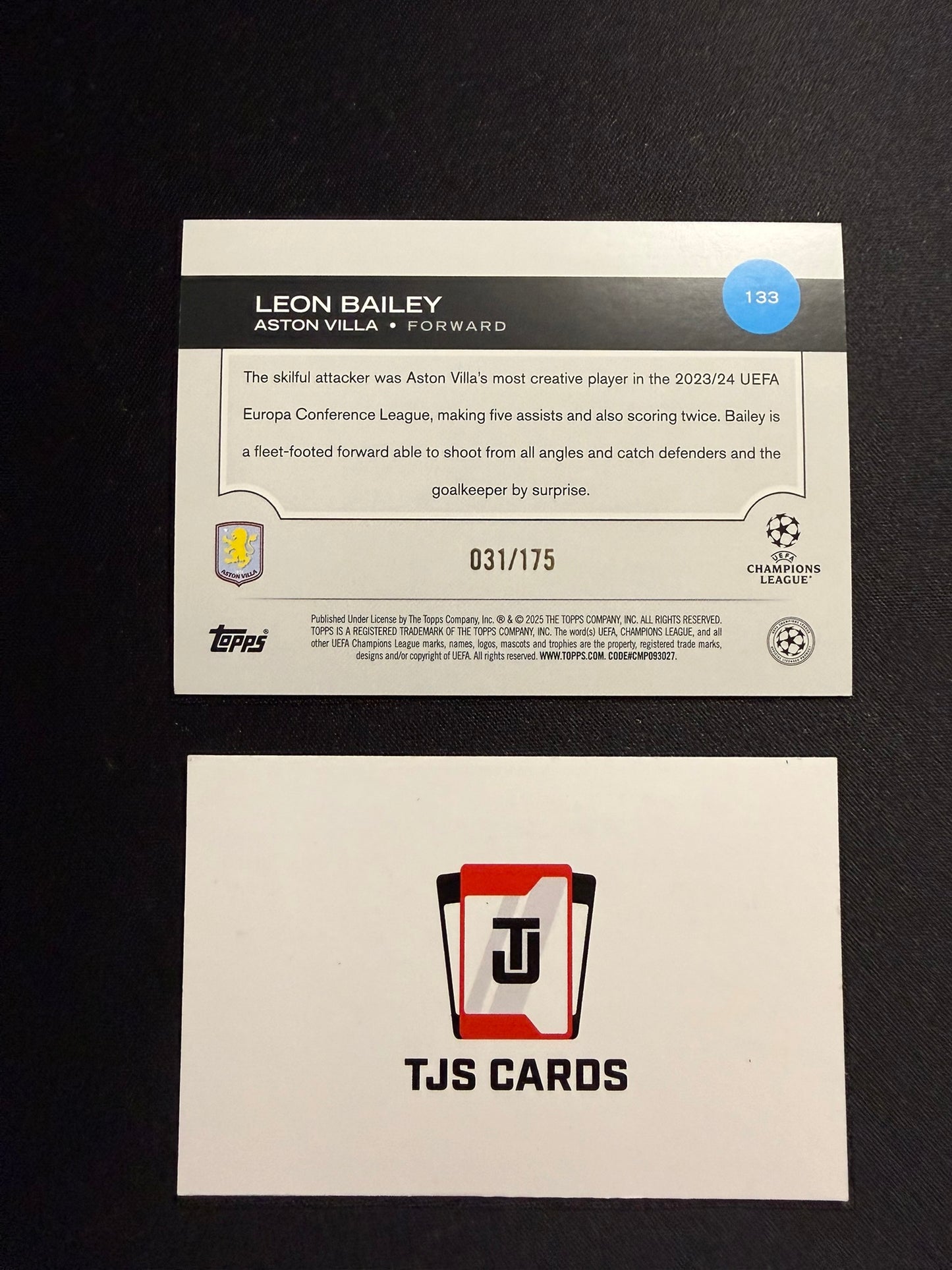 Leon Bailey - Yellow /175 - TOPPS UCC 2024/25