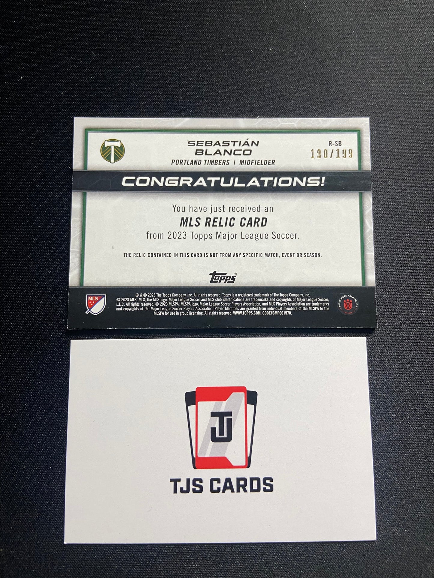 Sebastian Blanco - Match-Worn Patch /199 - TOPPS MLS 2023