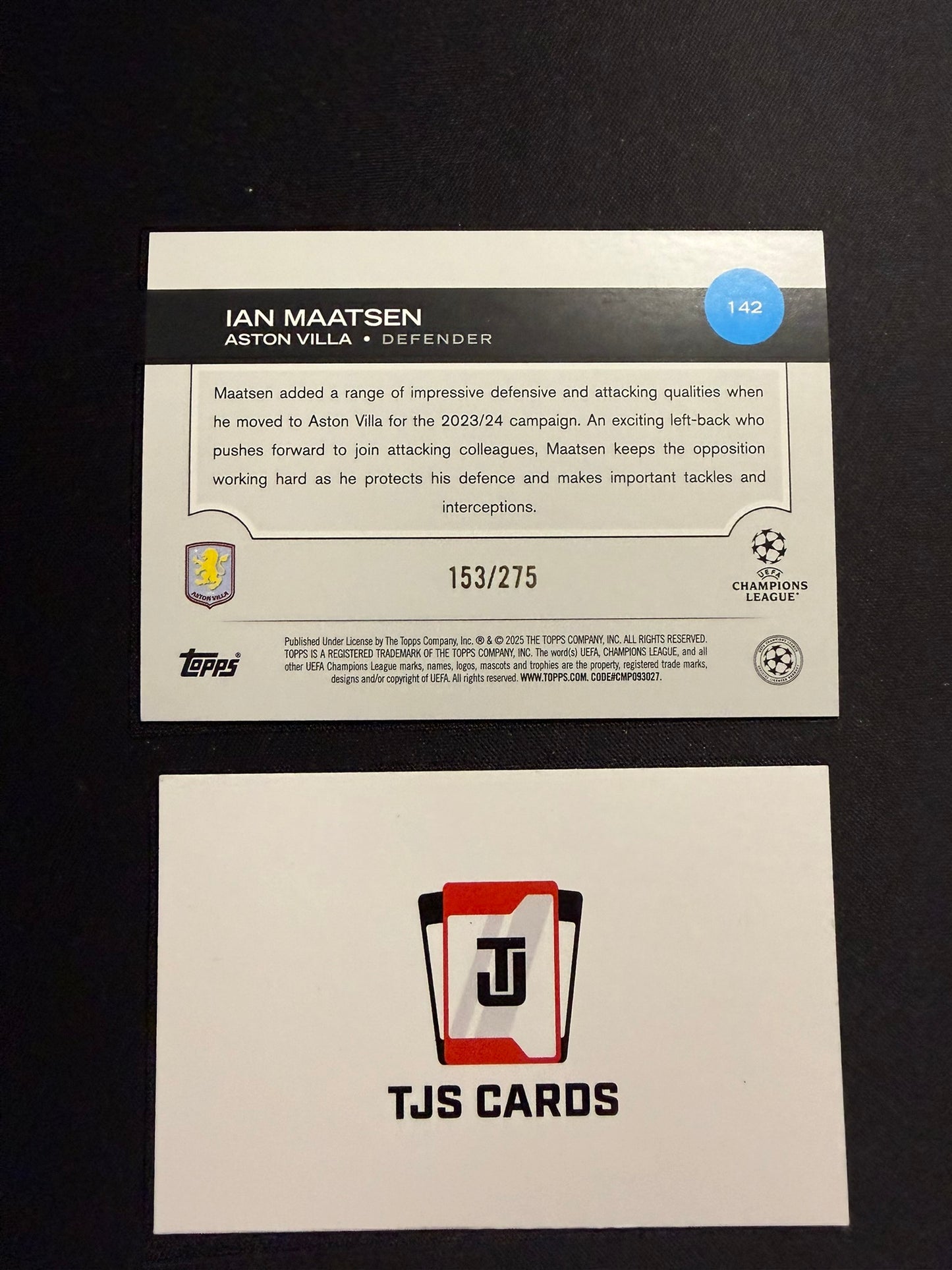 Ian Maatsen - Navy Blue /275 - TOPPS UCC 2024/25