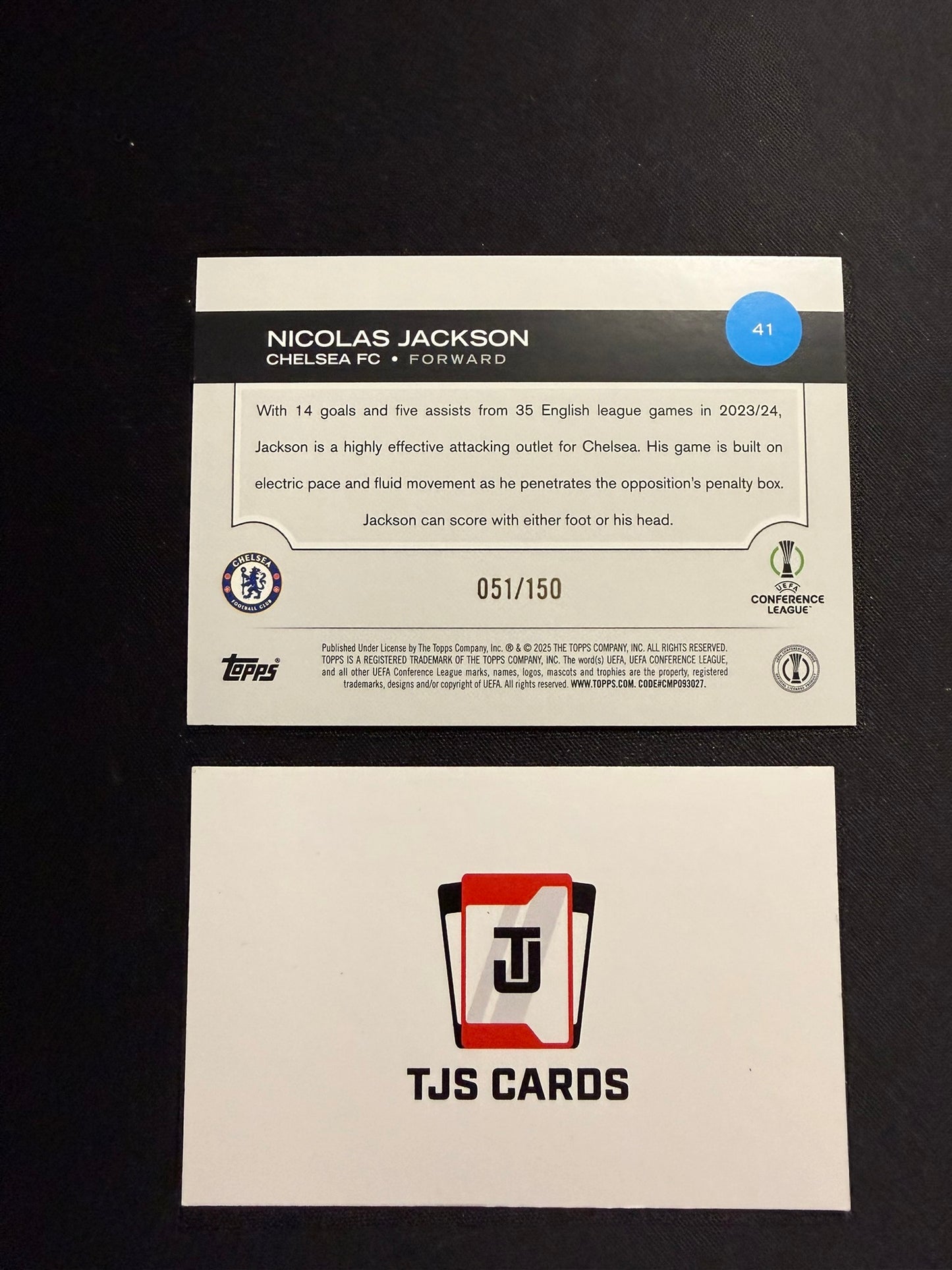 Nicolas Jackson - Black & White Icy /150 - TOPPS UCC 2024/25