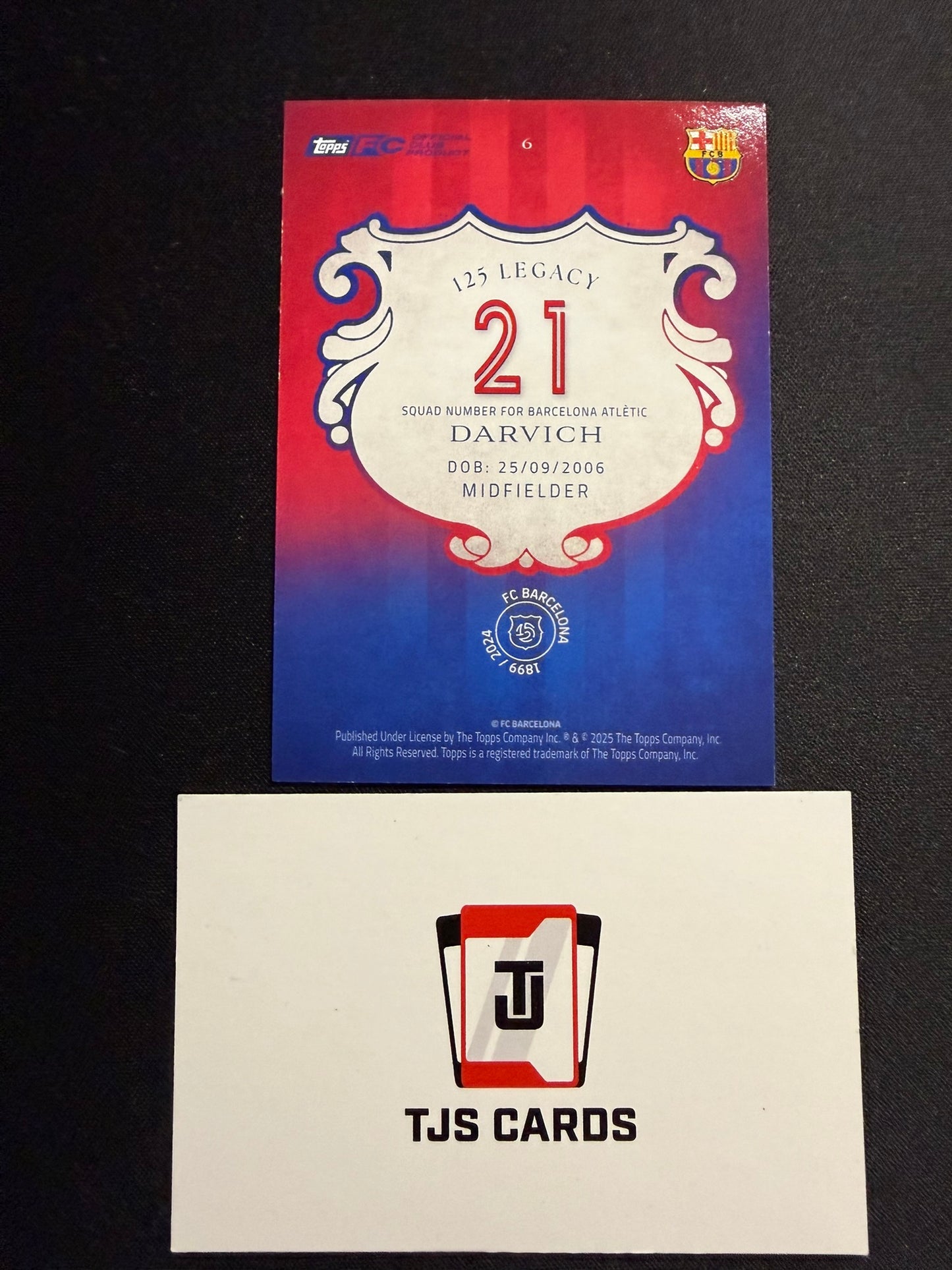 Noah Darvich - Rookie /125 - TOPPS Barcelona 125th Anniversary 2024/25