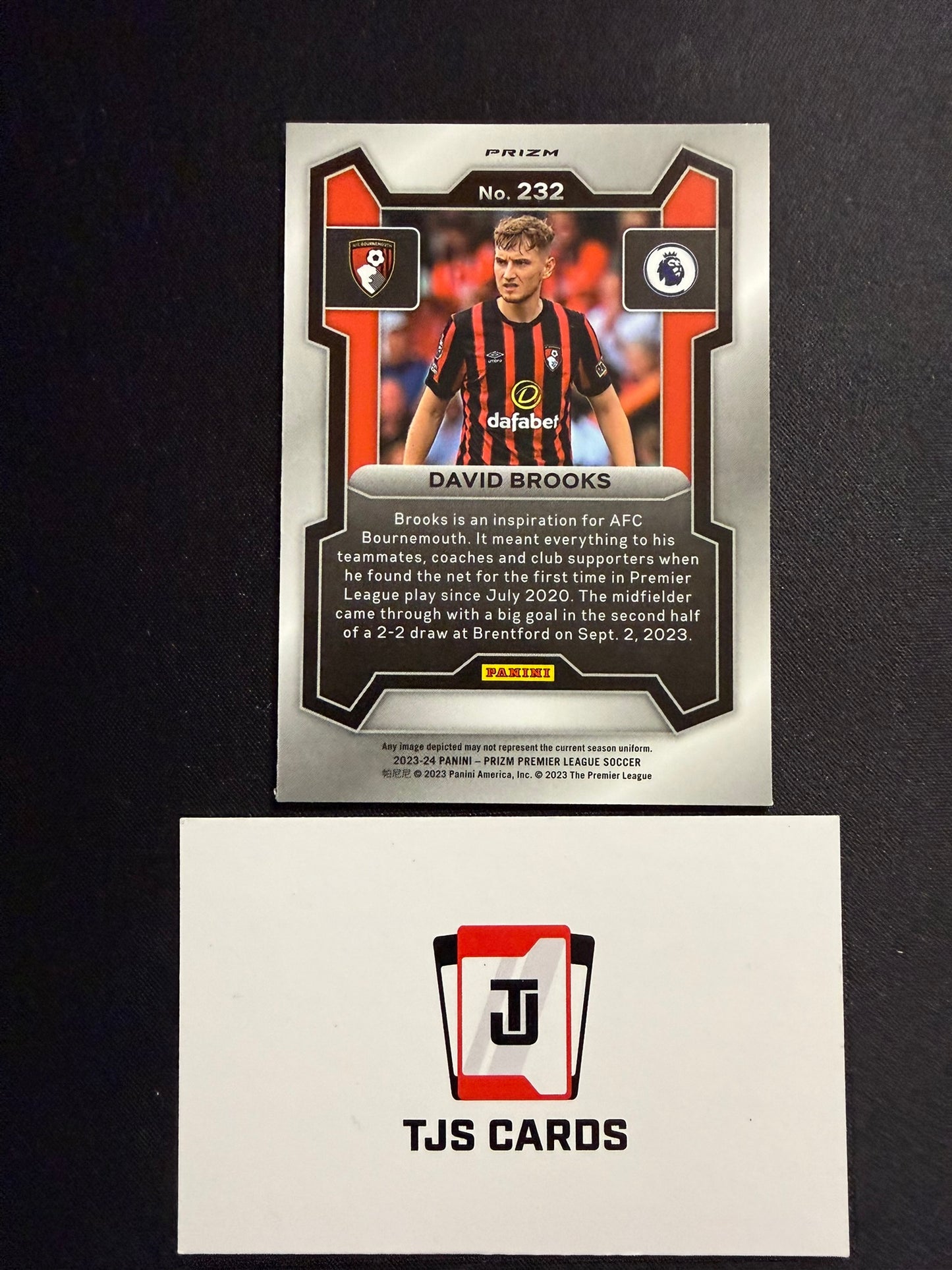 David Brooks - Tiger Stripe Choice - Panini Prizm Premier League 2023/24