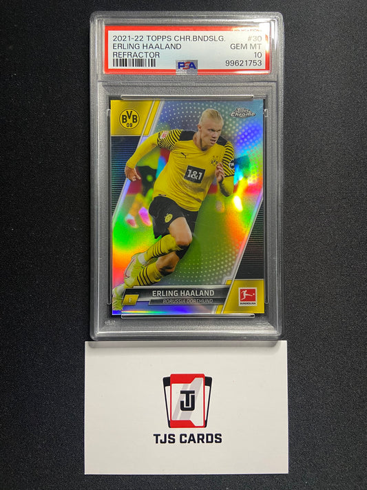 Erling Haaland - PSA 10 - Refractor - TOPPS Chrome Bundesliga 2021/22