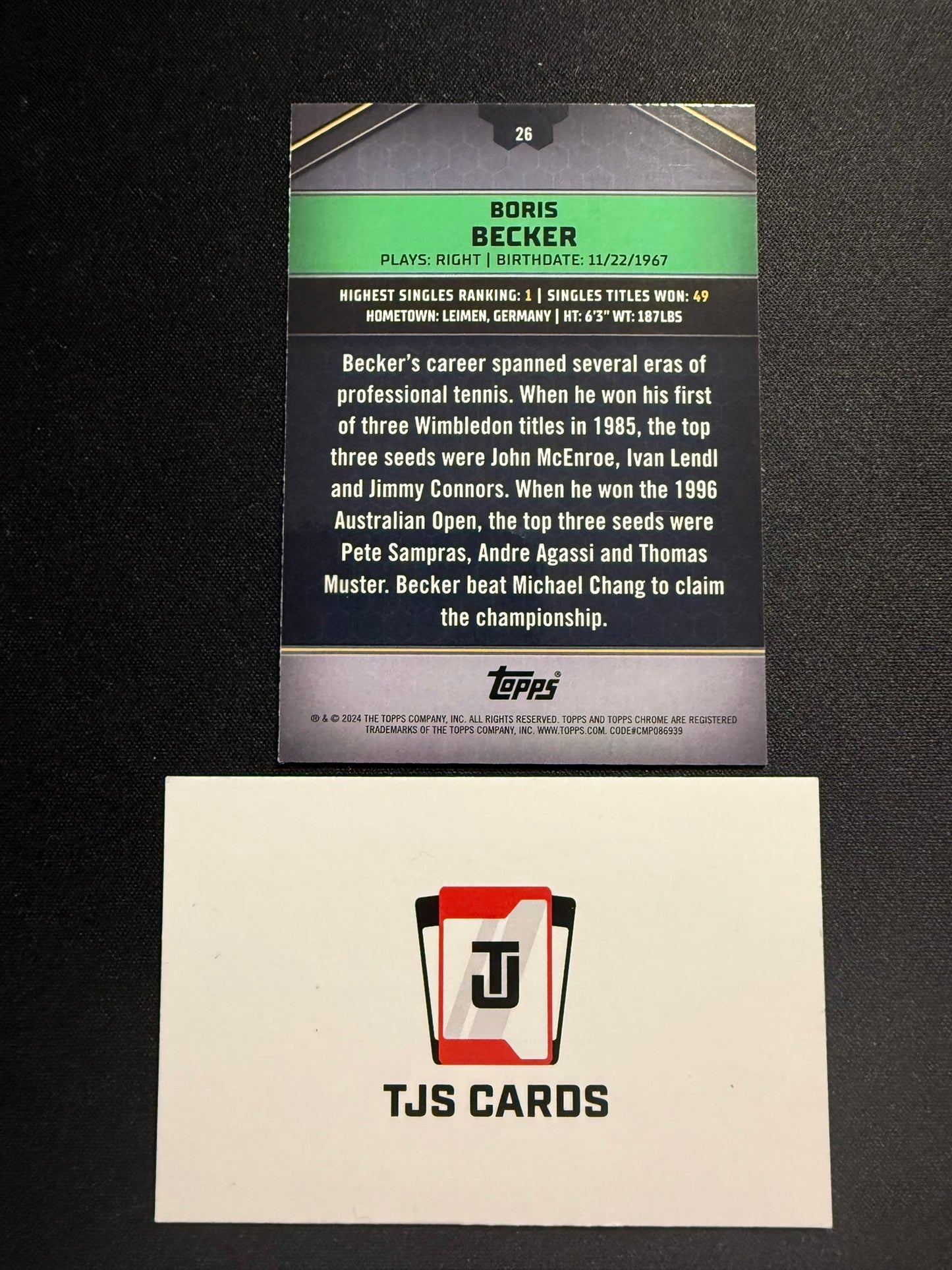 Boris Becker - Aqua /199 - TOPPS Graphite Tennis 2024
