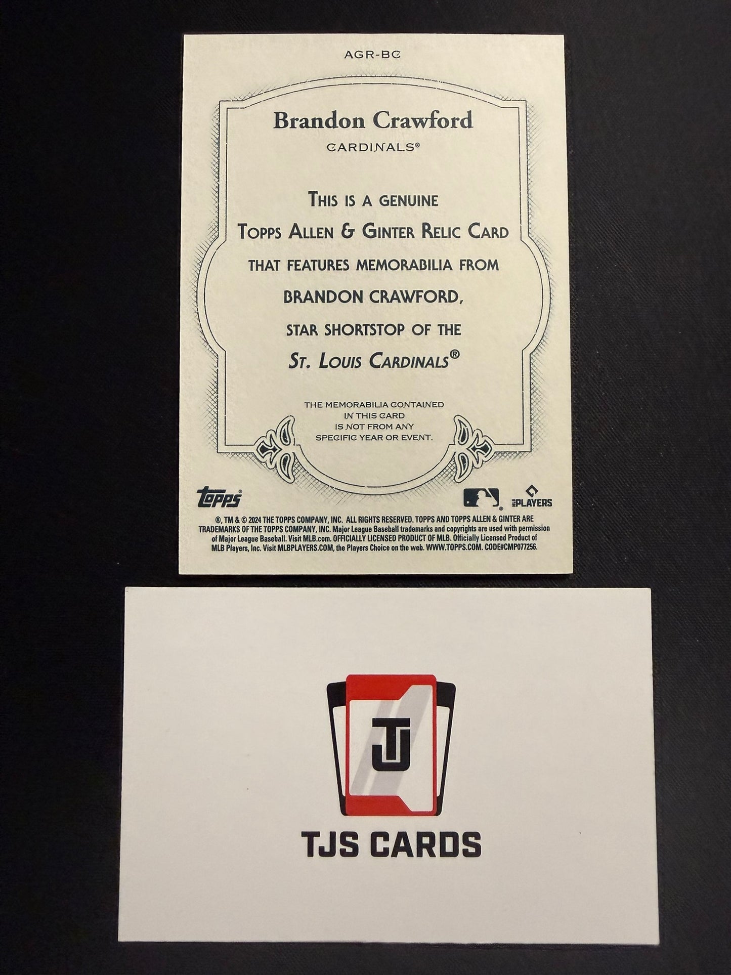 Brandon Crawford - Game-Used Relic - TOPPS Allen & Ginter 2024
