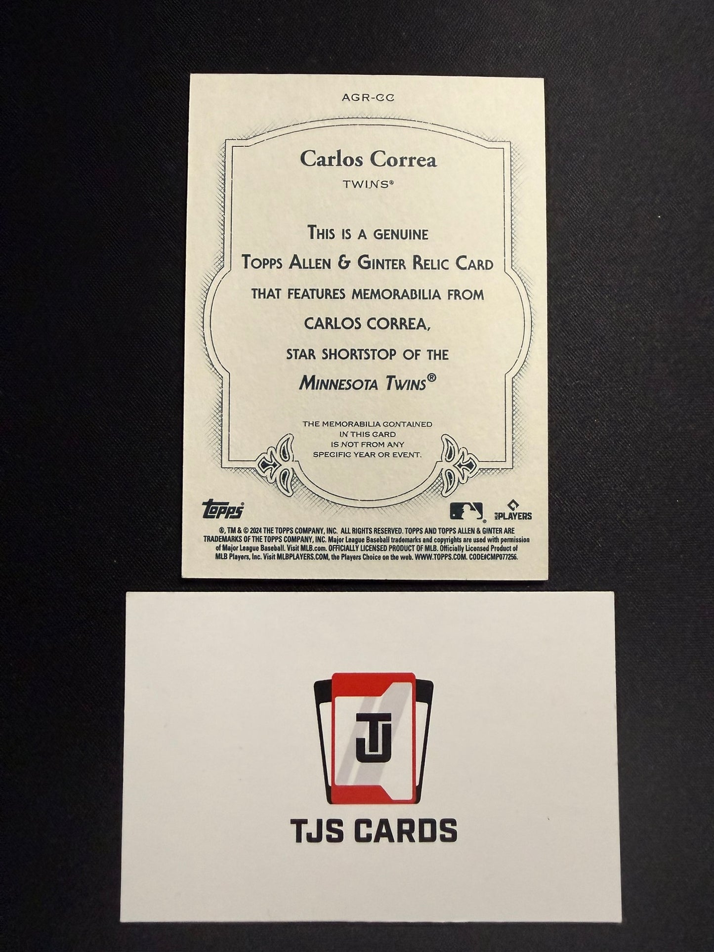 Carlos Correa - Game-Used Relic - TOPPS Allen & Ginter 2024