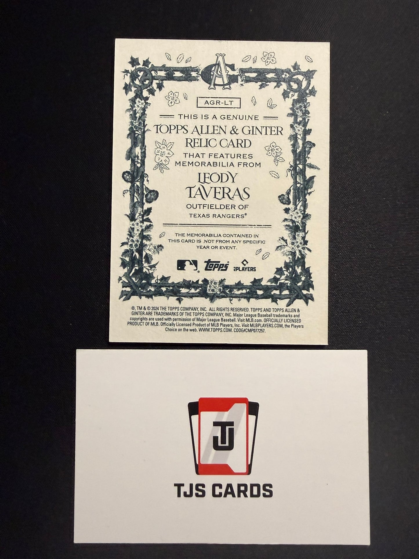 Leody Taveras - Game-Used Relic - TOPPS Allen & Ginter 2024