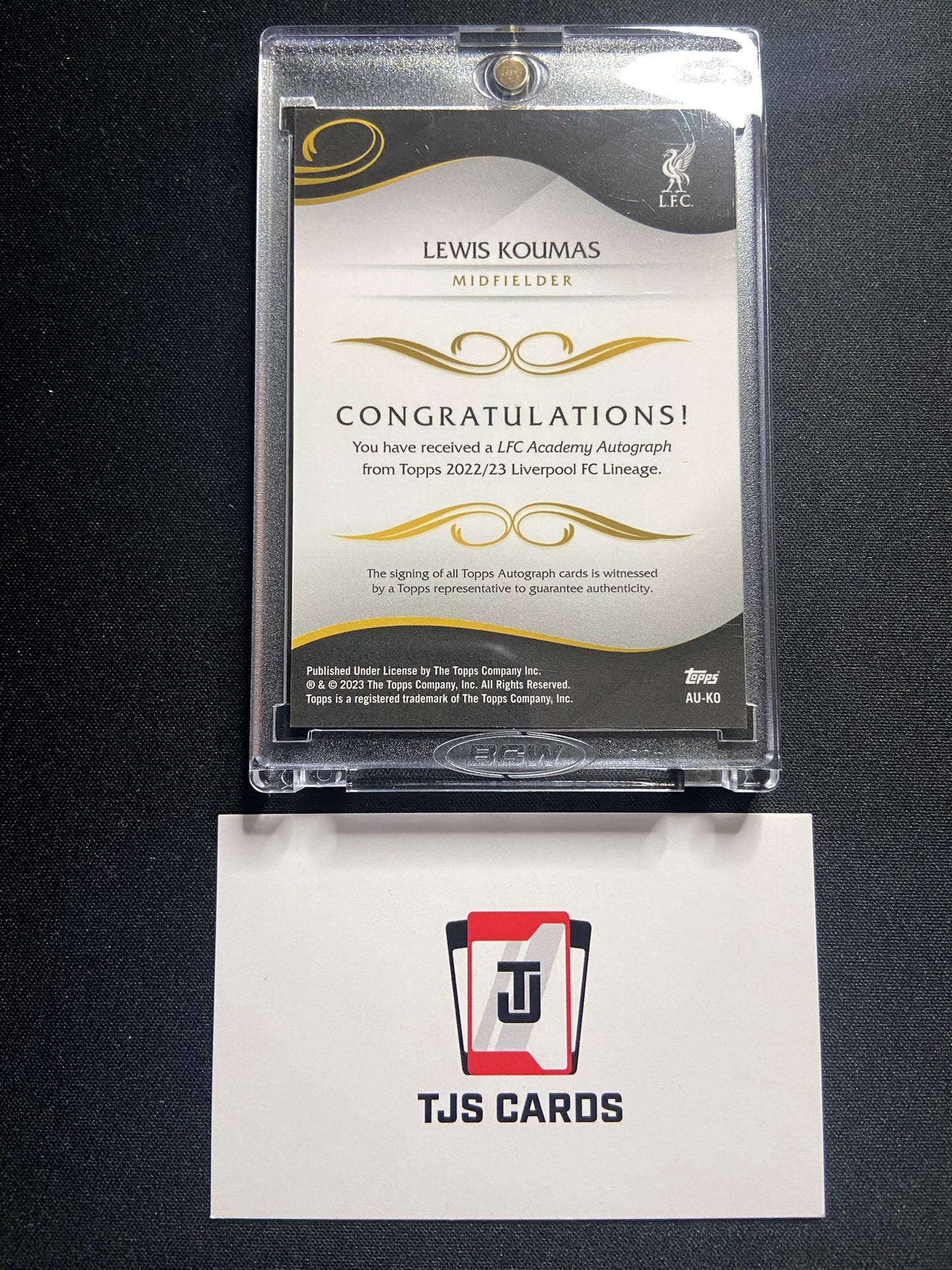 Lewis Koumas - 1st Bowman Auto - TOPPS Liverpool Lineage 2022/23