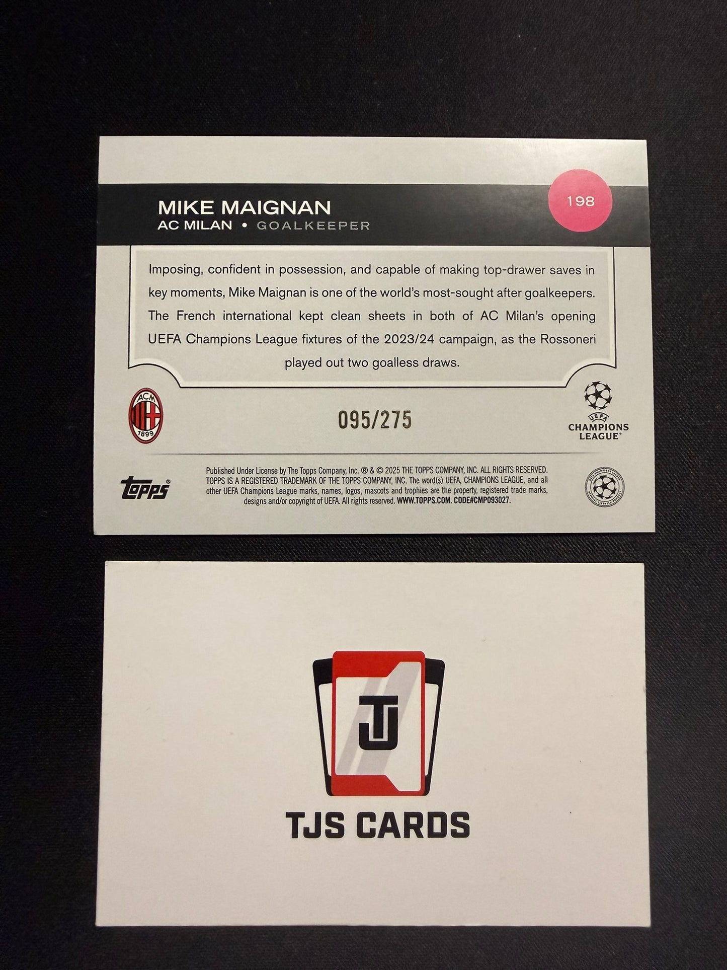 Mike Maignan - Navy Blue /275 - TOPPS UCC 2024/25
