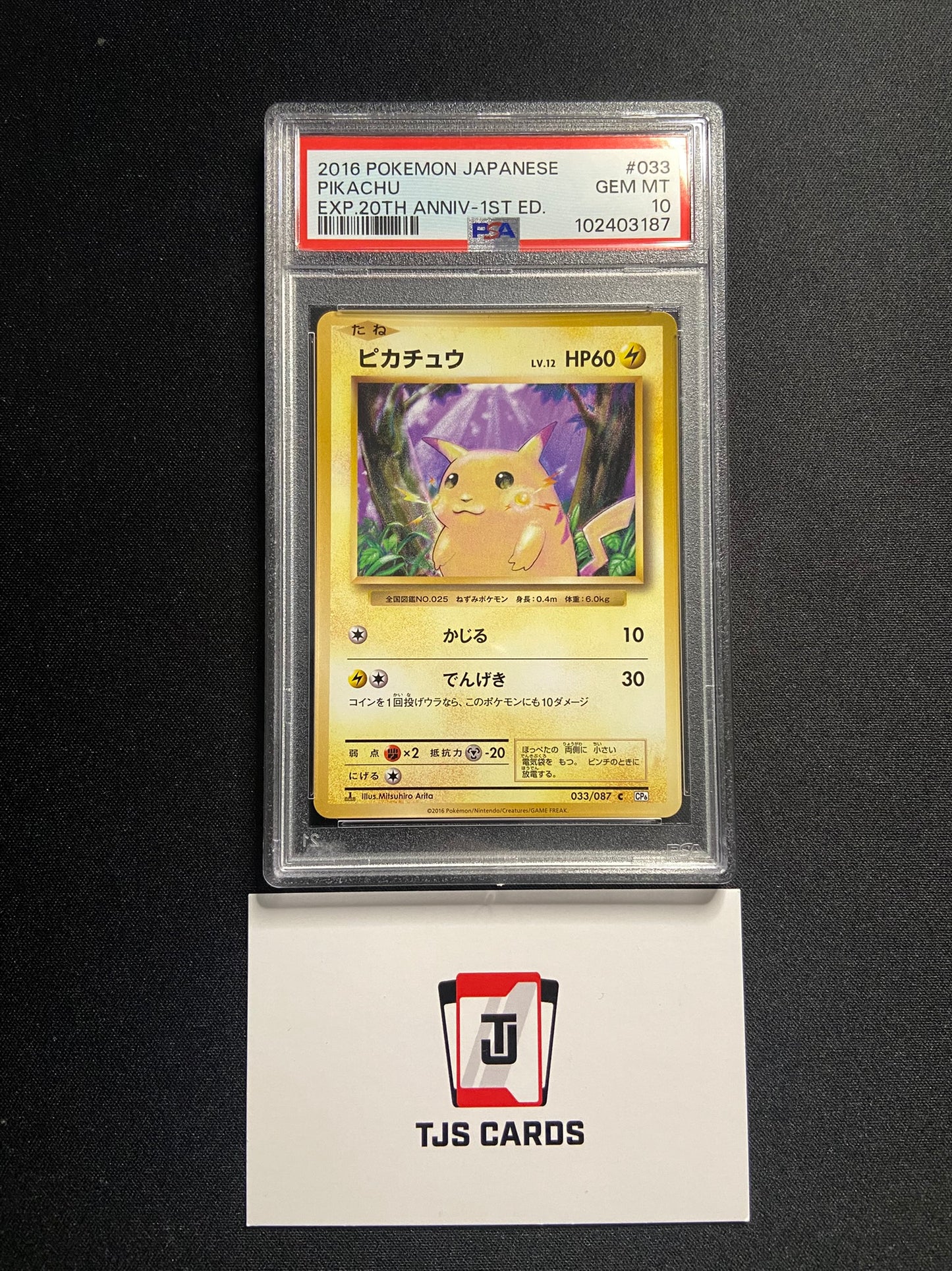 Pikachu - PSA 10 - CP6 1st Edition 20th Anniversary 033/087 - Pokemon