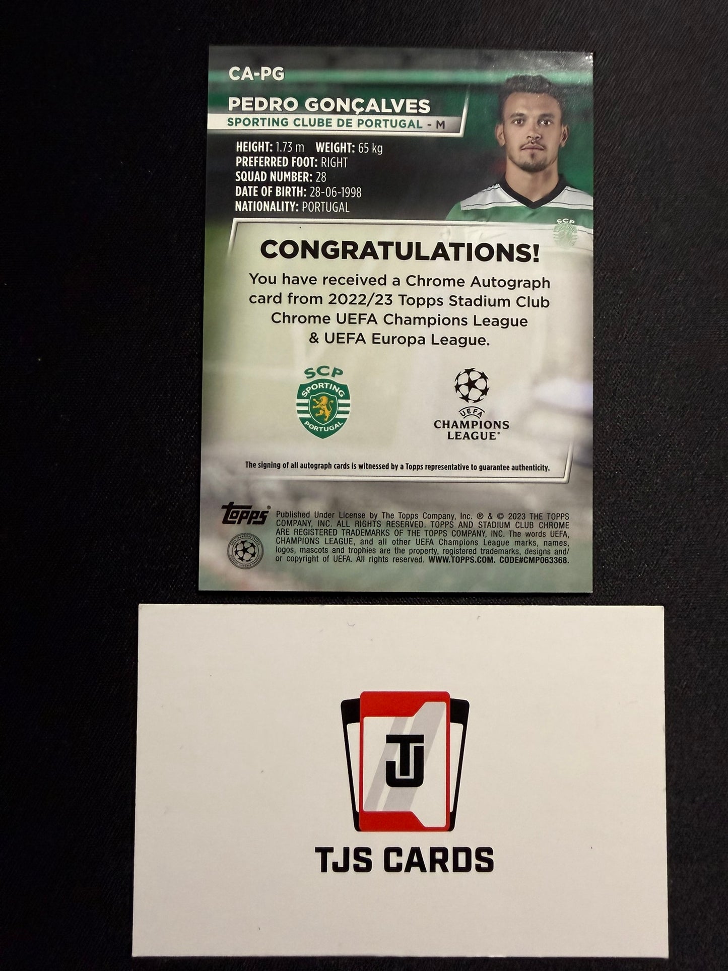 Pedro Goncalves - Auto - TOPPS Stadium Club Chrome 2022/23