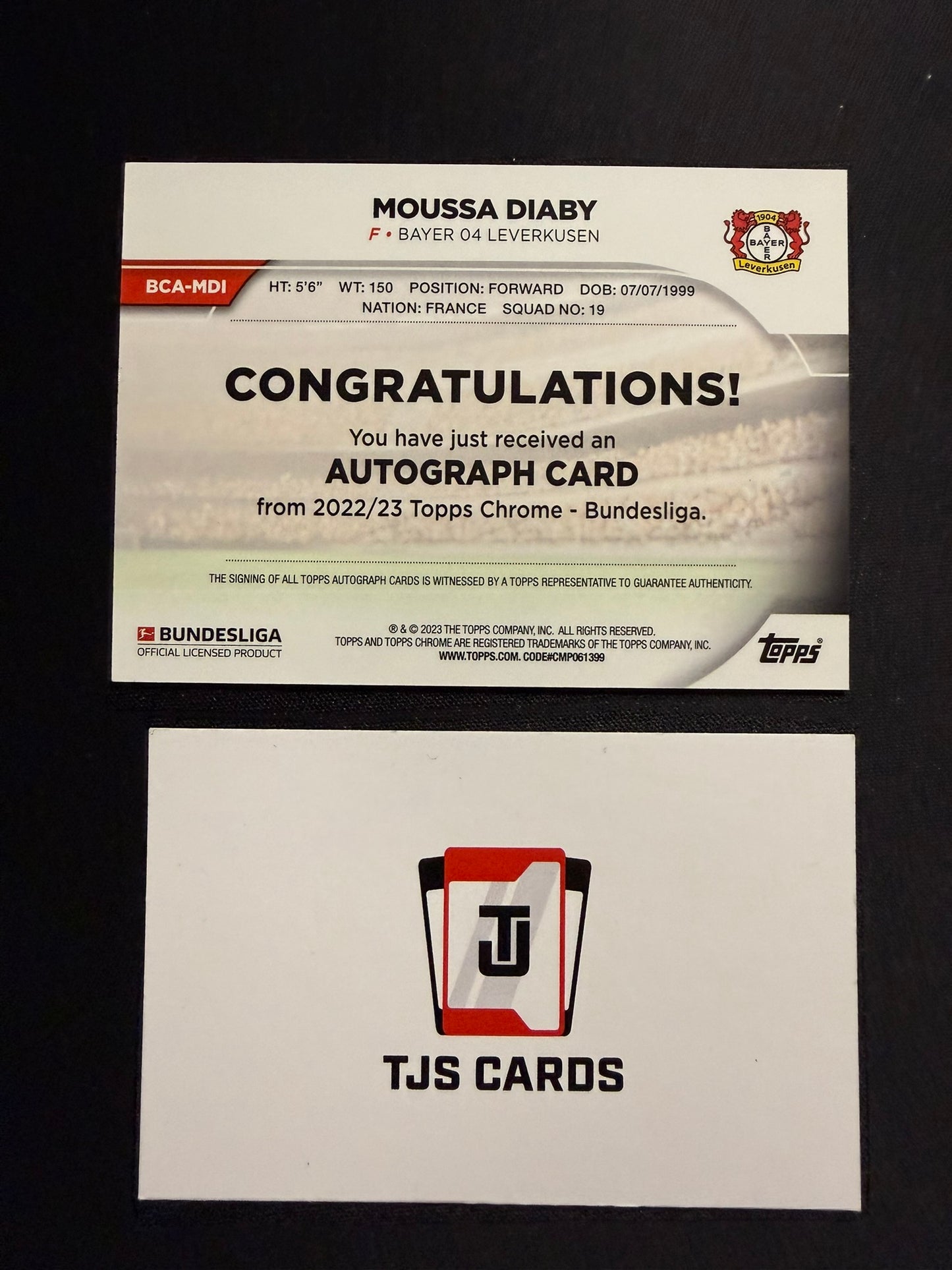 Moussa Diaby - Auto - TOPPS Chrome Bundesliga 2022/23