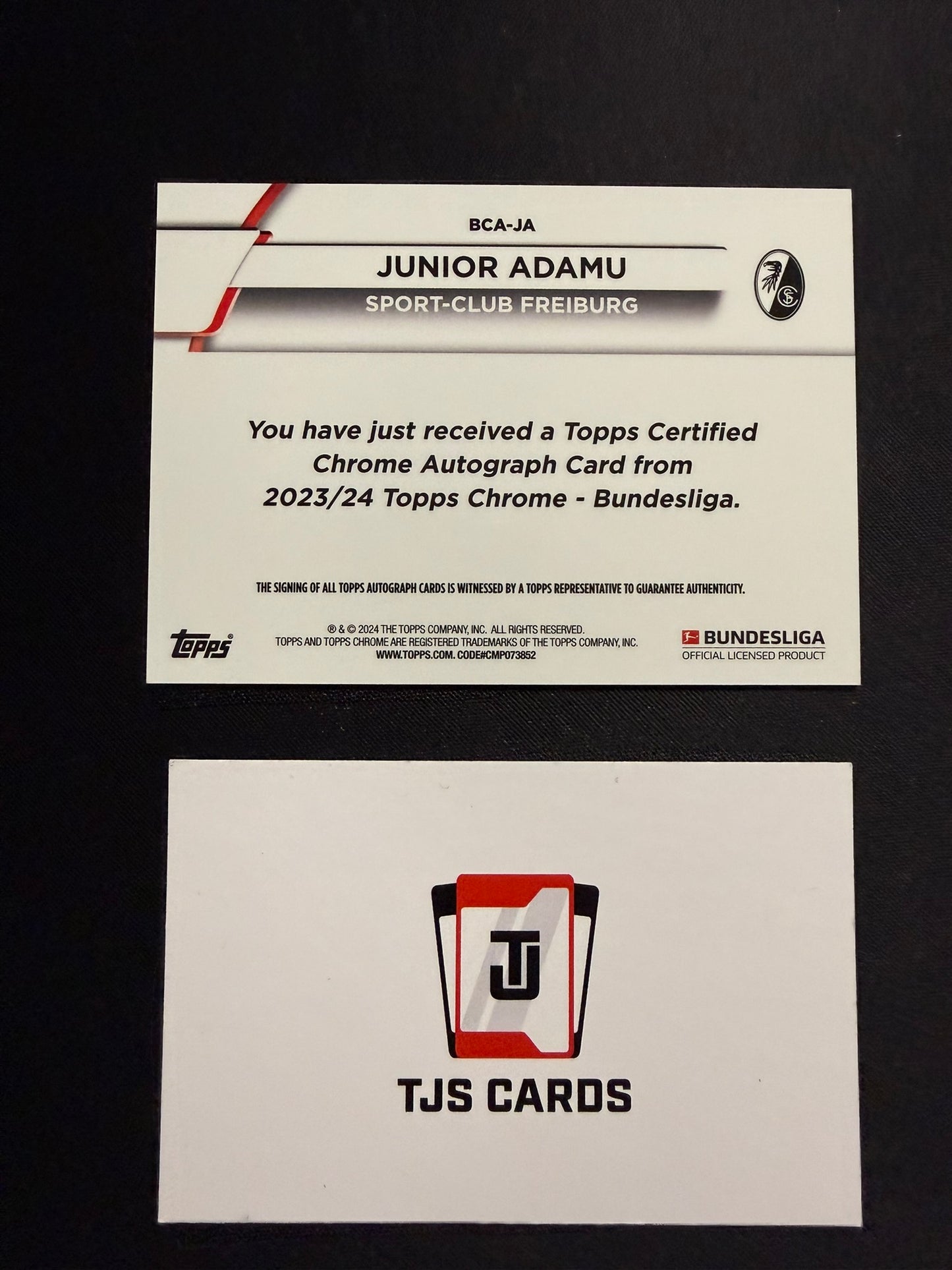 Junior Adamu - Auto - TOPPS Chrome Bundesliga 2023/24