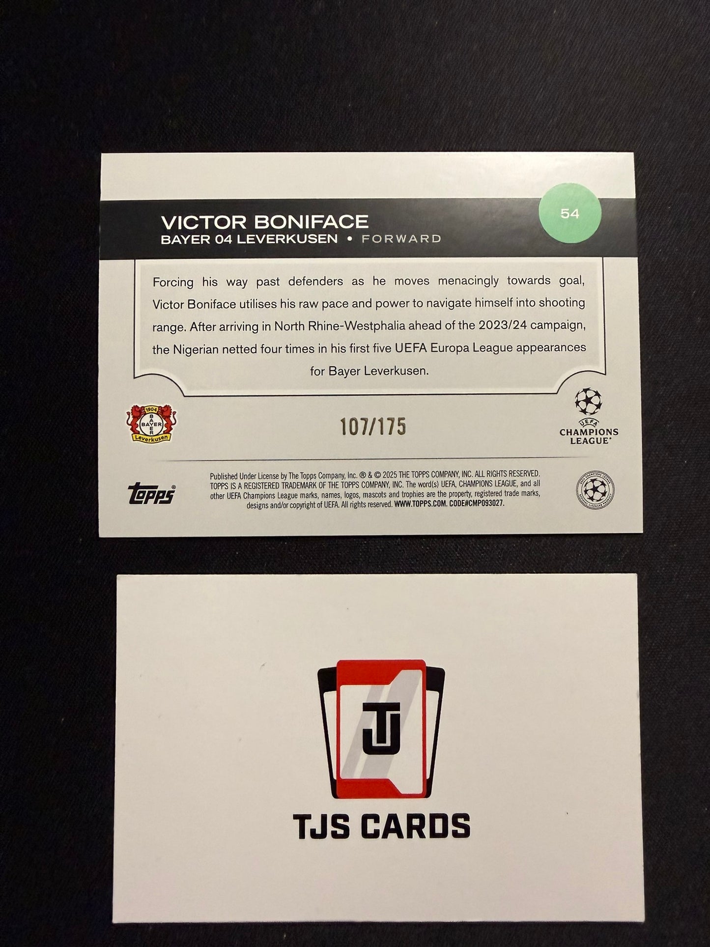 Victor Boniface - Yellow /175 - TOPPS UCC 2024/25