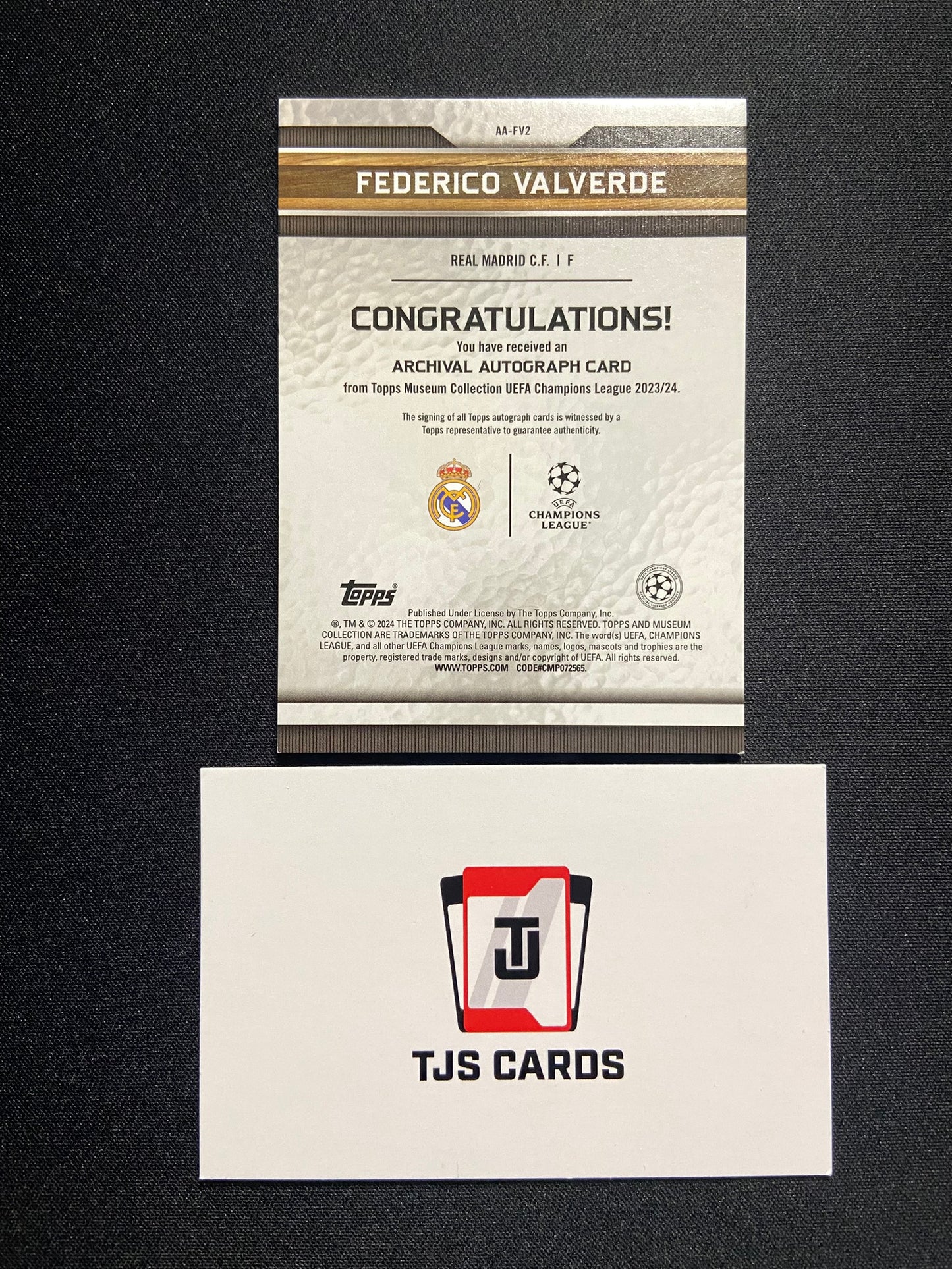 Federico Valverde - Auto /99 - TOPPS Museum UCL 2023/24