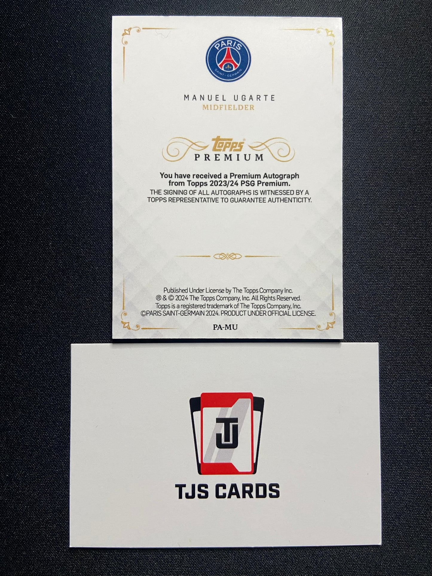 Manuel Ugarte - On-Card Auto /5 - TOPPS PSG Premium 2023/24