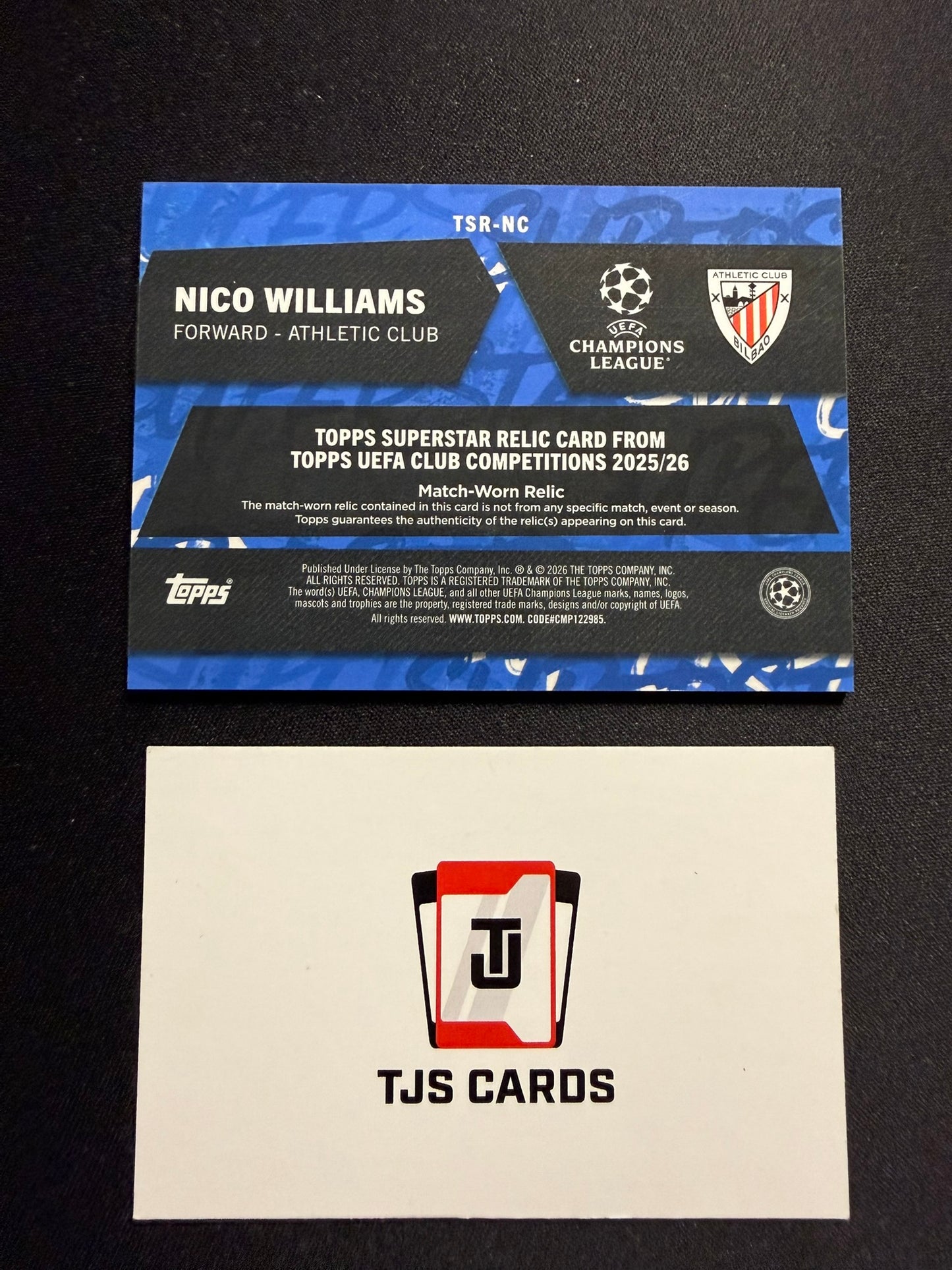 Nico Williams - Red Match-Worn Patch /5 - TOPPS UCC 2025/26