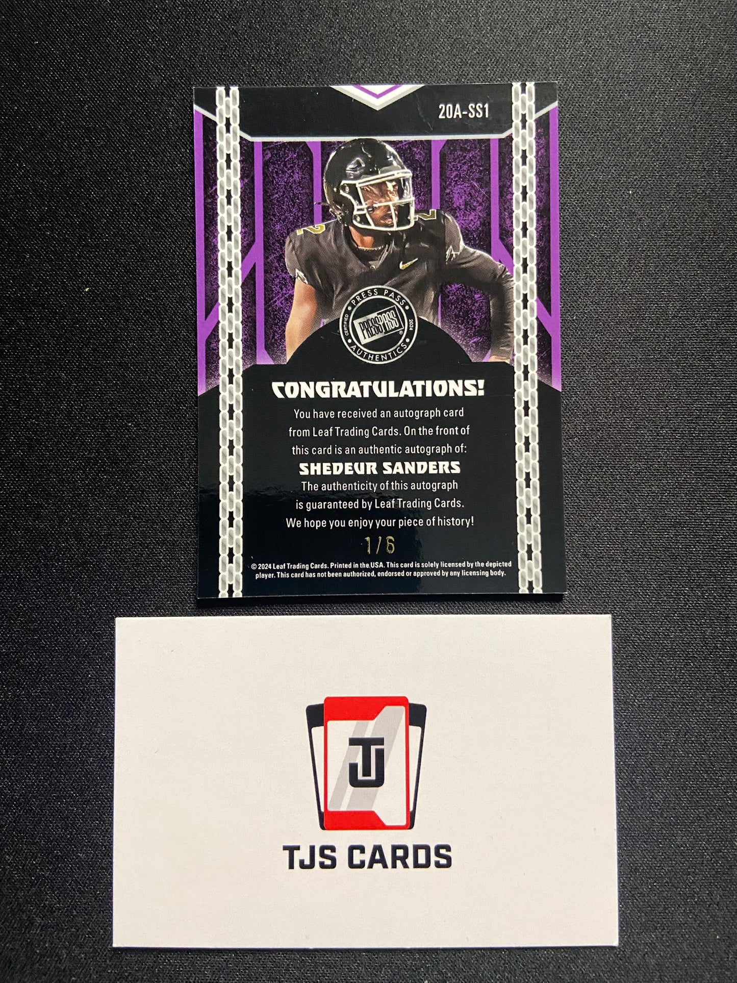 Shedeur Sanders - Green Shimmer Auto /6 - Leaf Metal 2024