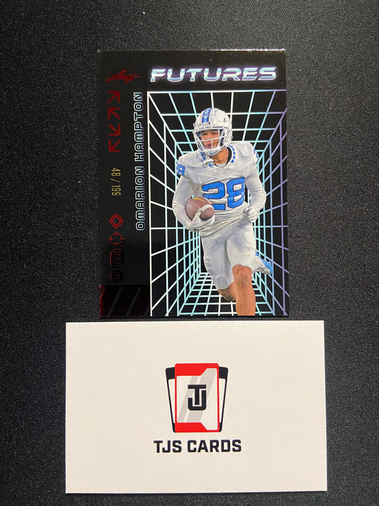 Omarion Hampton - Red /199 - Leaf Futures 2024