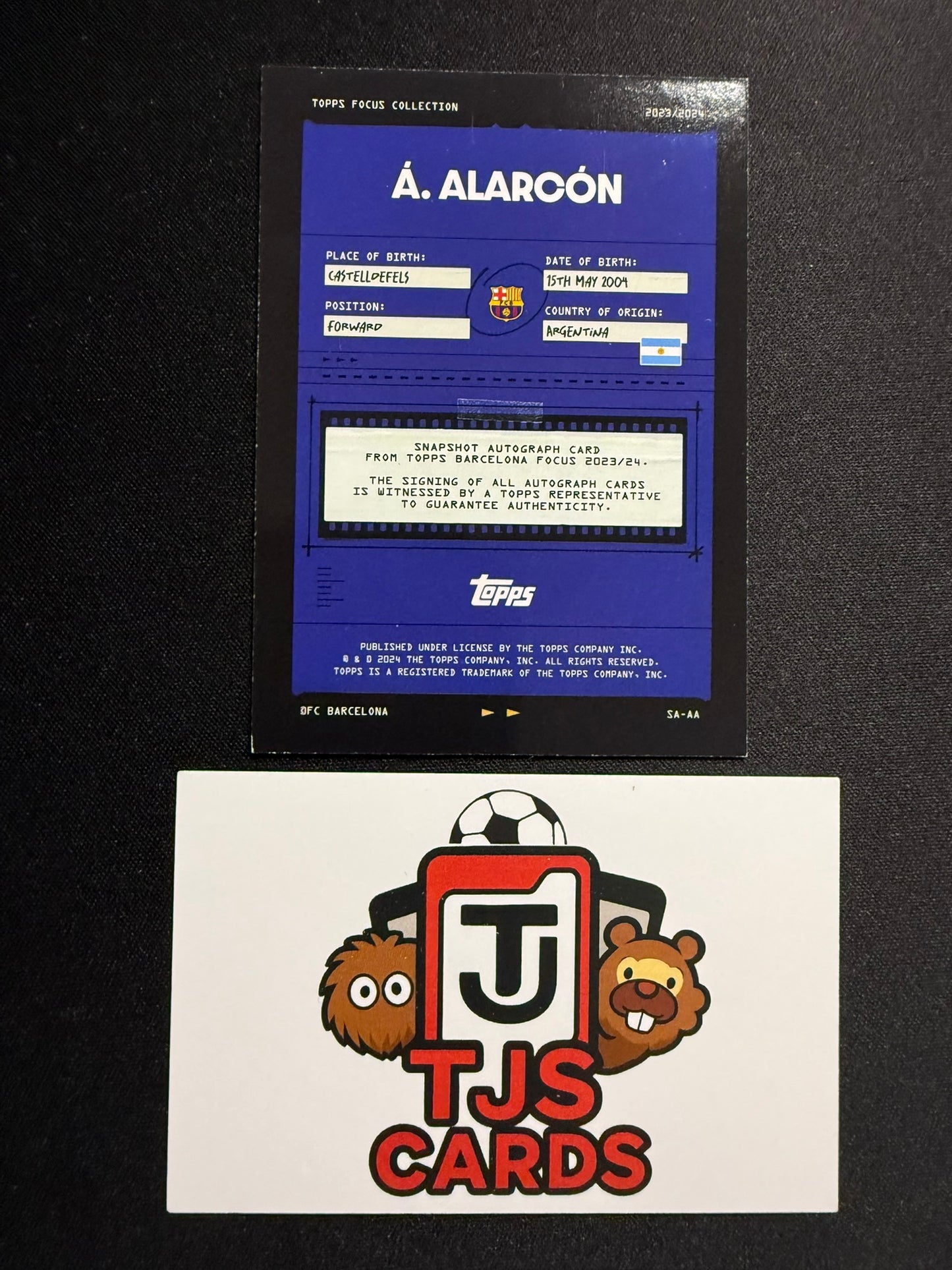 Angel Alarcon - Rookie Auto - TOPPS Focus Barcelona 2023/24