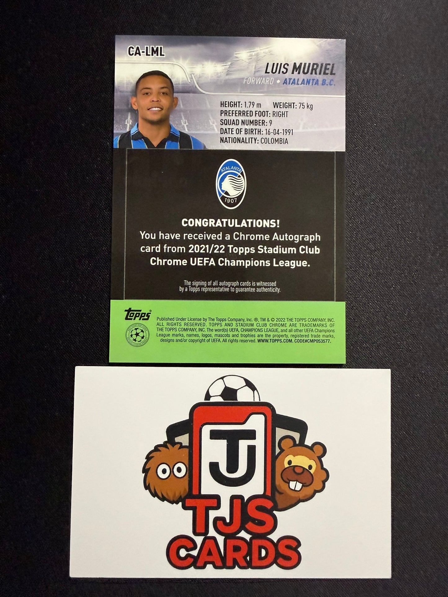 Luis Muriel - Auto - TOPPS Stadium Club Chrome UCL 2021/22