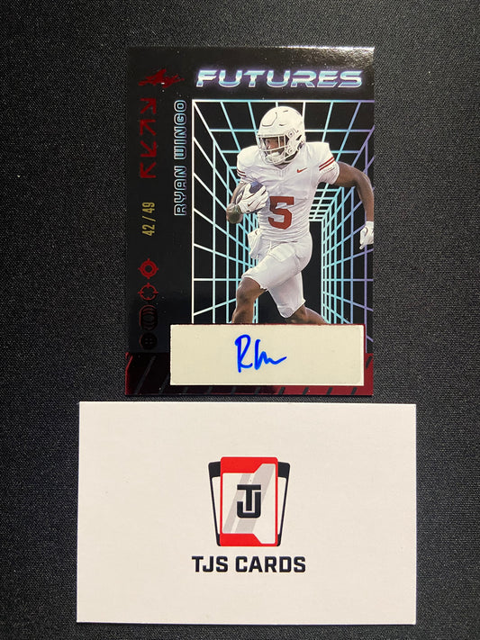 Ryan Wingo - Red Auto /49 - Leaf Futures 2024