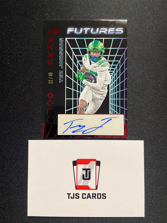 Tez Johnson - Red Auto /49 - Leaf Futures 2024