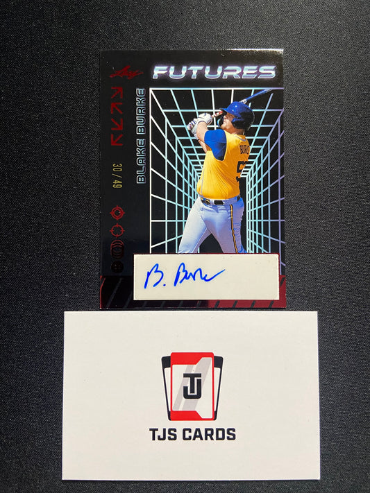 Blake Burke - Red Auto /49 - Leaf Futures 2024