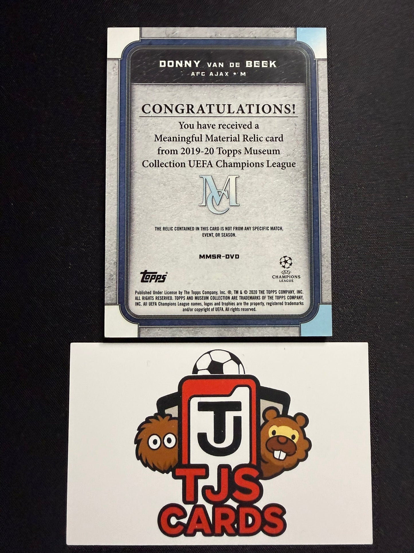 Donny Van De Beek - Player-Worn Patch /99 - TOPPS Museum UCL 2019/20