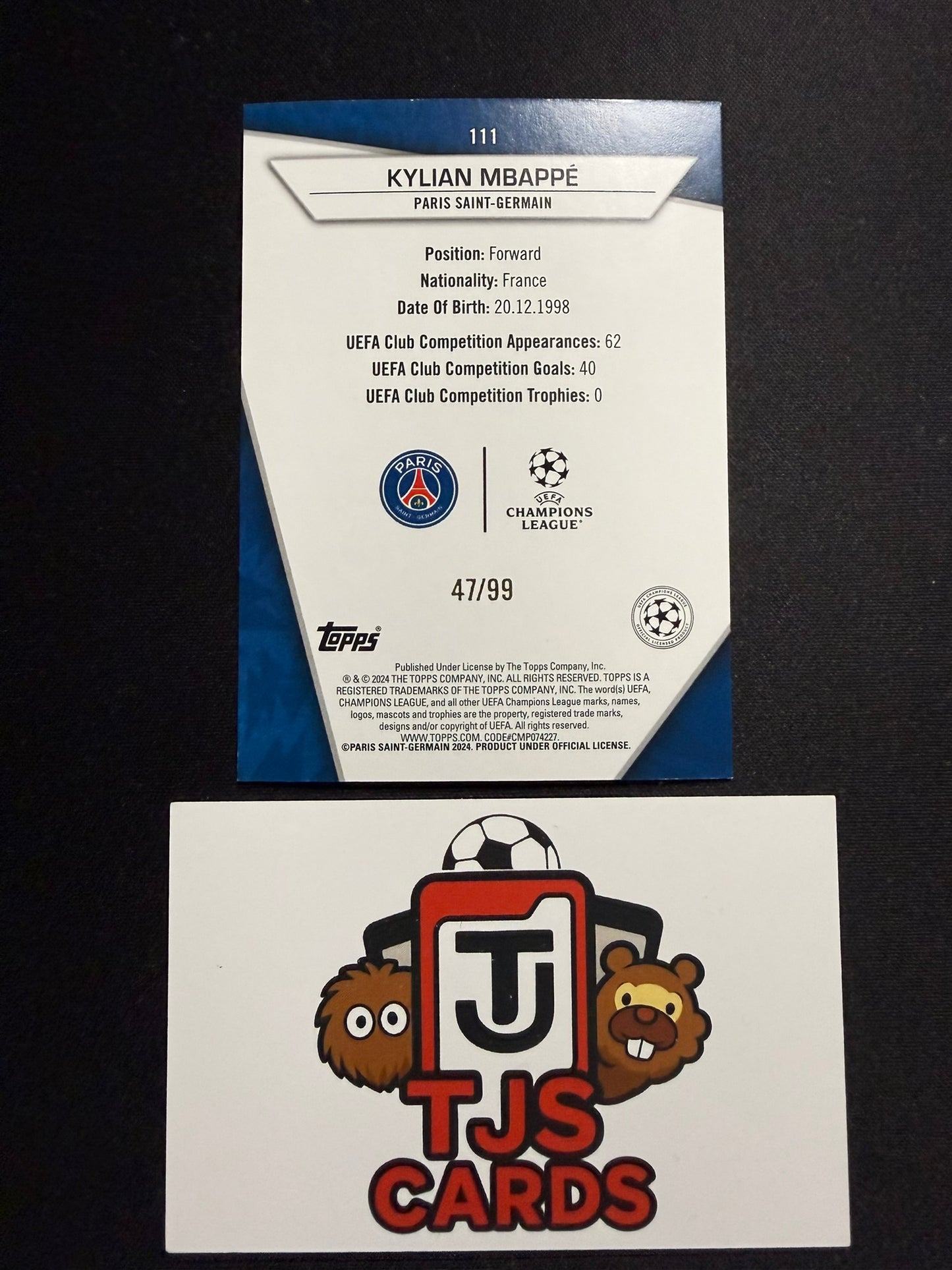 Kylian Mbappe - Purple Ultra Rare /99 - TOPPS Superstars UCC 2023/24