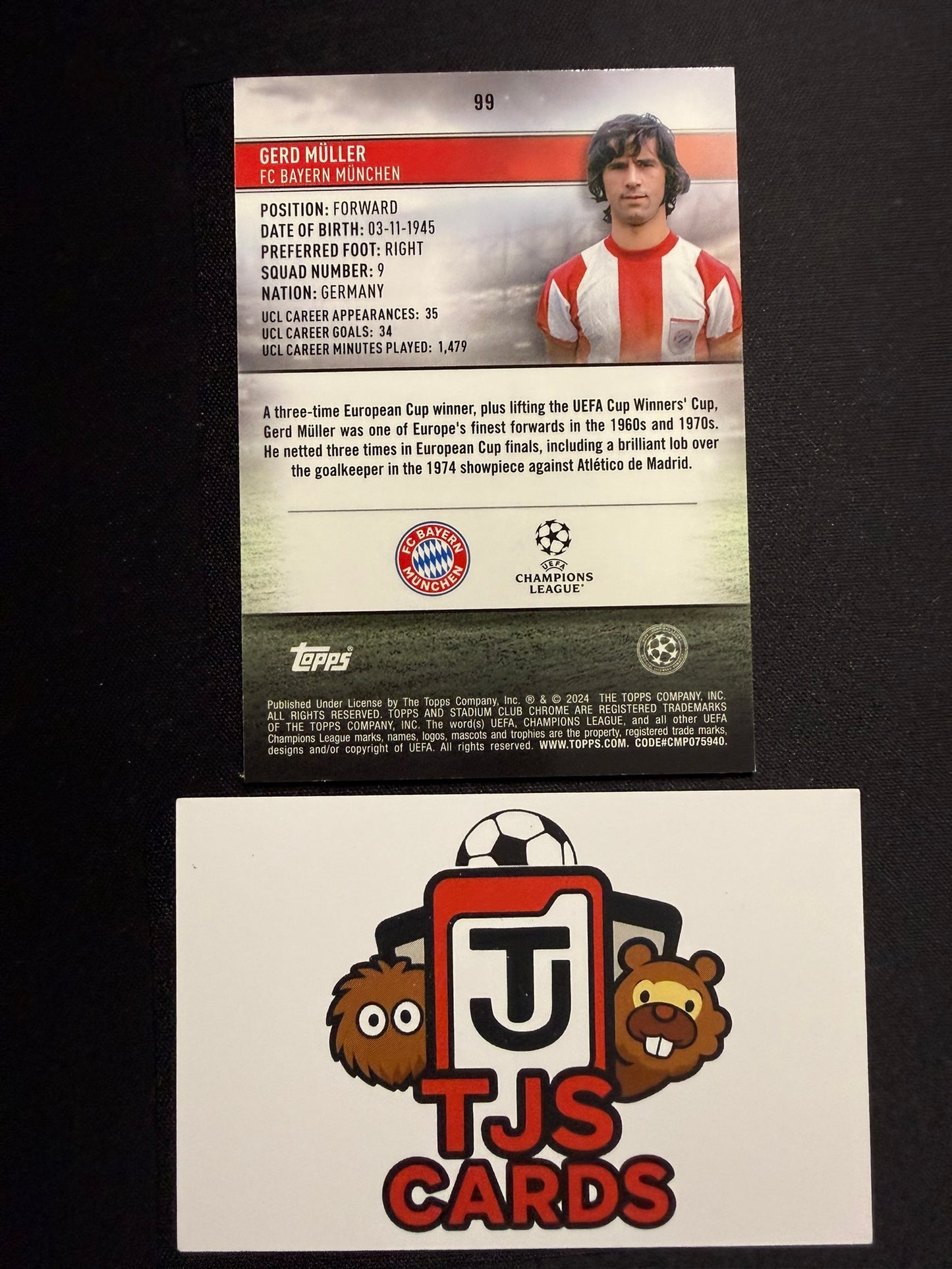 Gerd Muller - Green /150 - TOPPS Stadium Club Chrome 2023/24