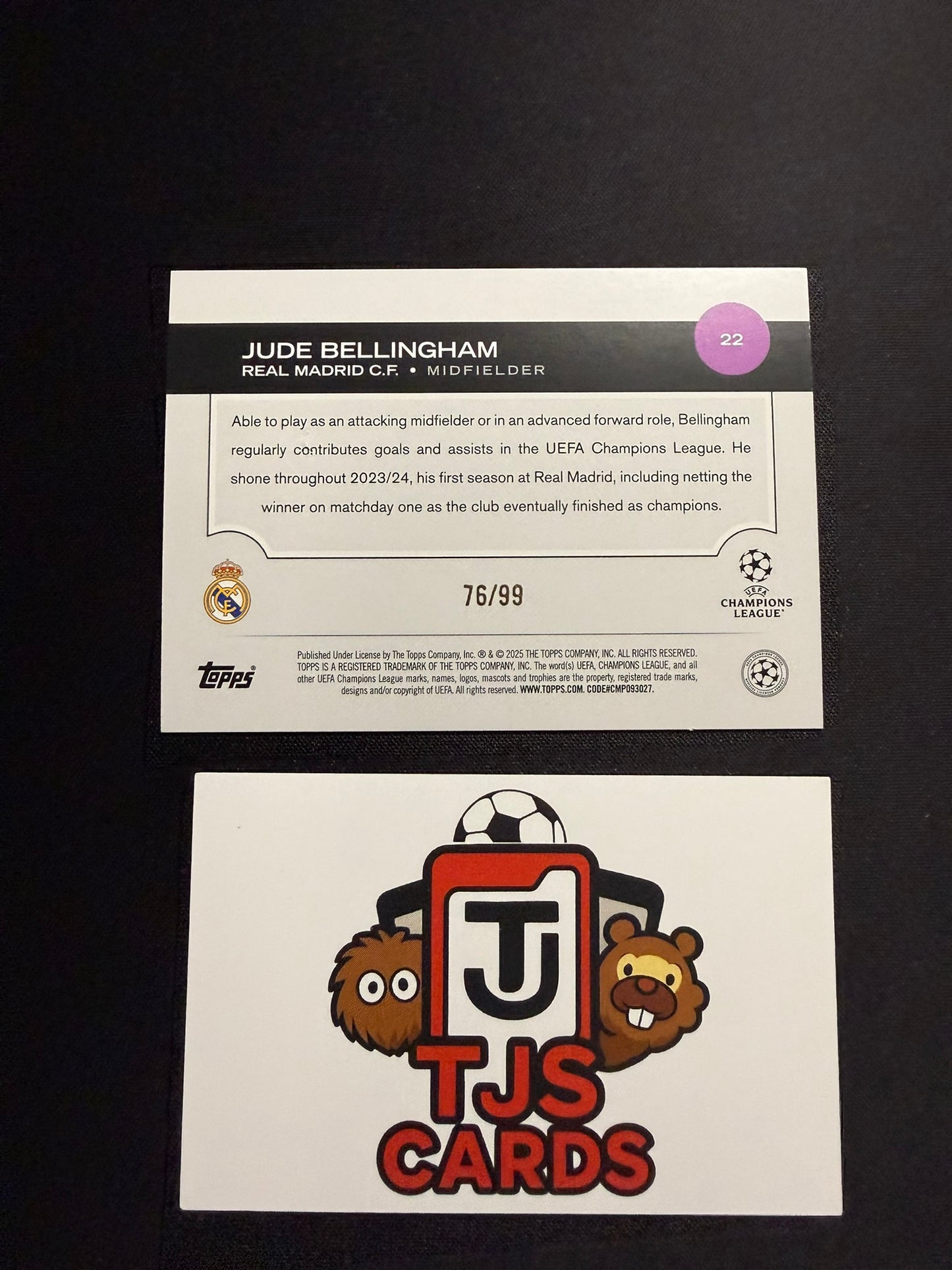 Jude Bellingham - Green /99 - TOPPS UCC 2024/25