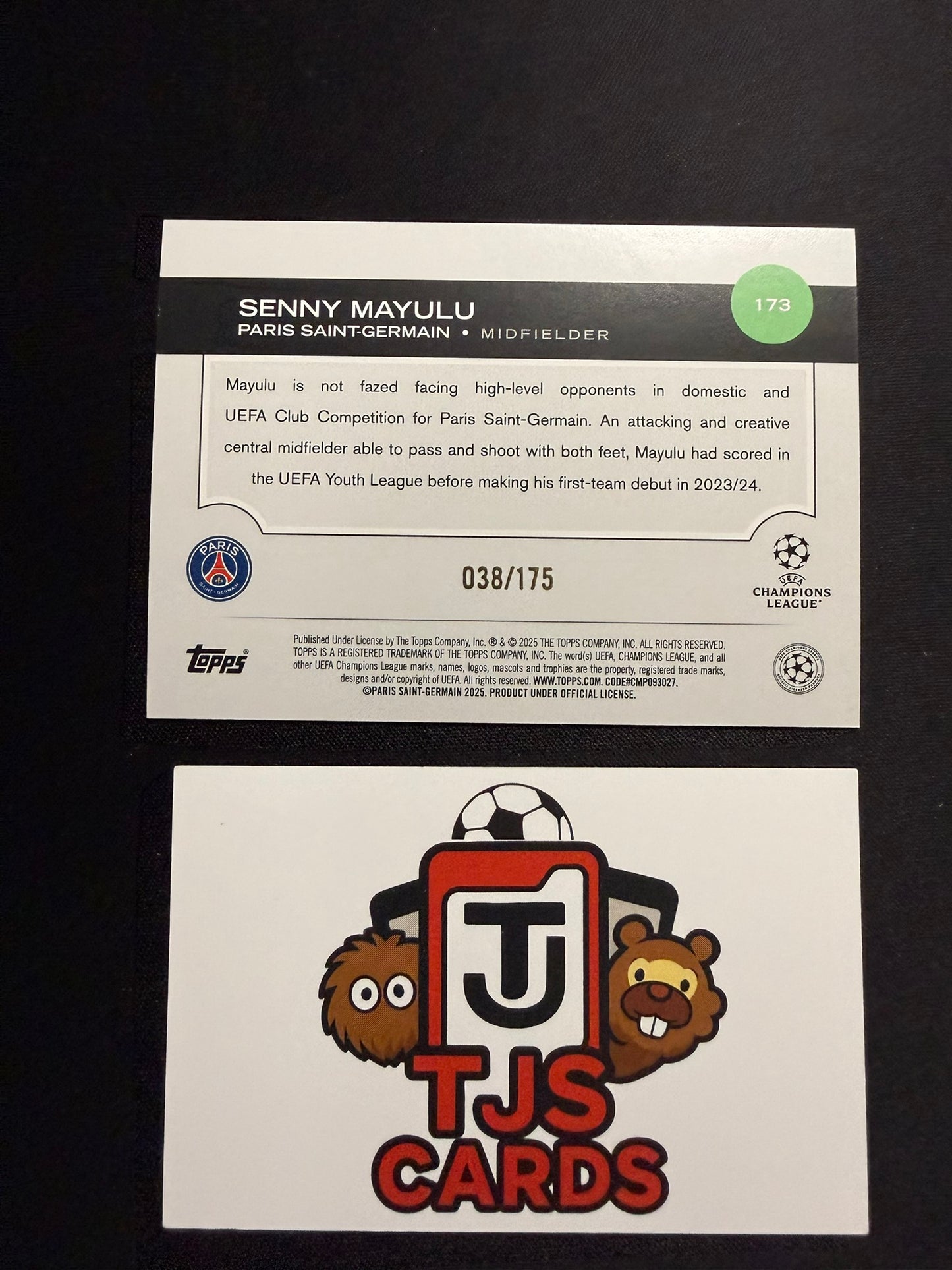 Senny Mayulu - Rookie Yellow /175 - TOPPS UCC 2024/25