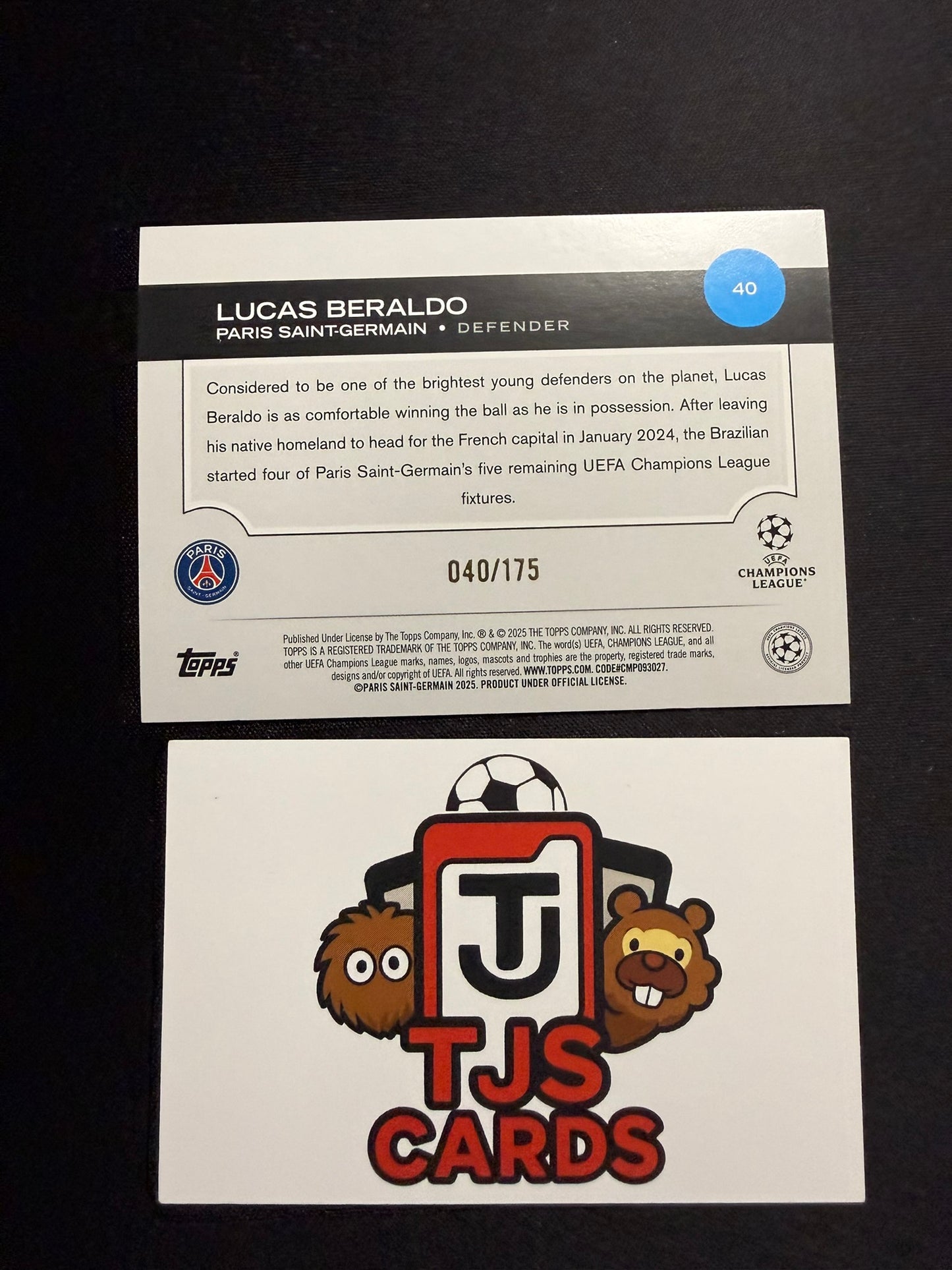 Lucas Beraldo - Yellow /175 - TOPPS UCC 2024/25