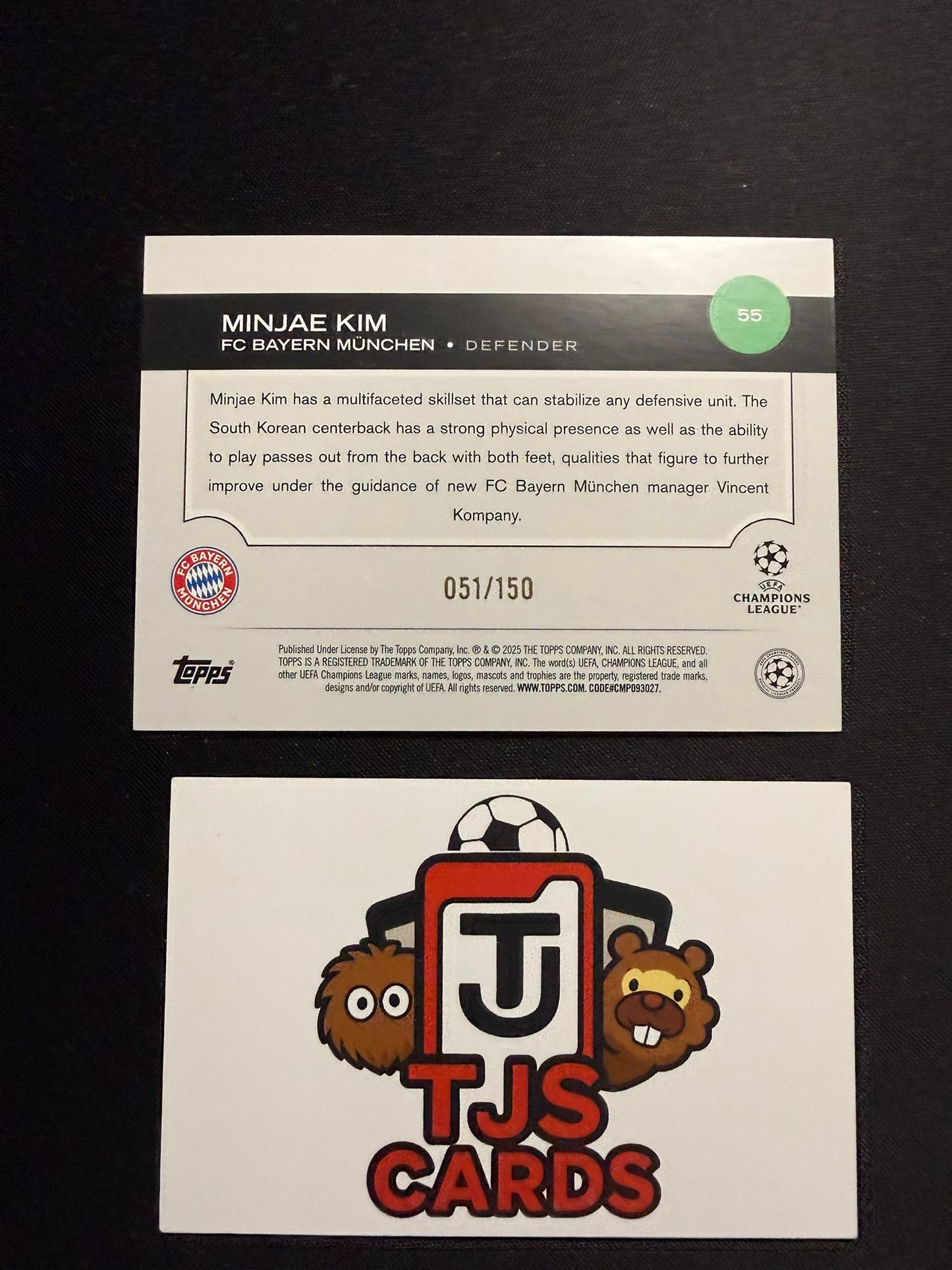 Minjae Kim - Black & White Icy /150 - TOPPS UCC 2024/25