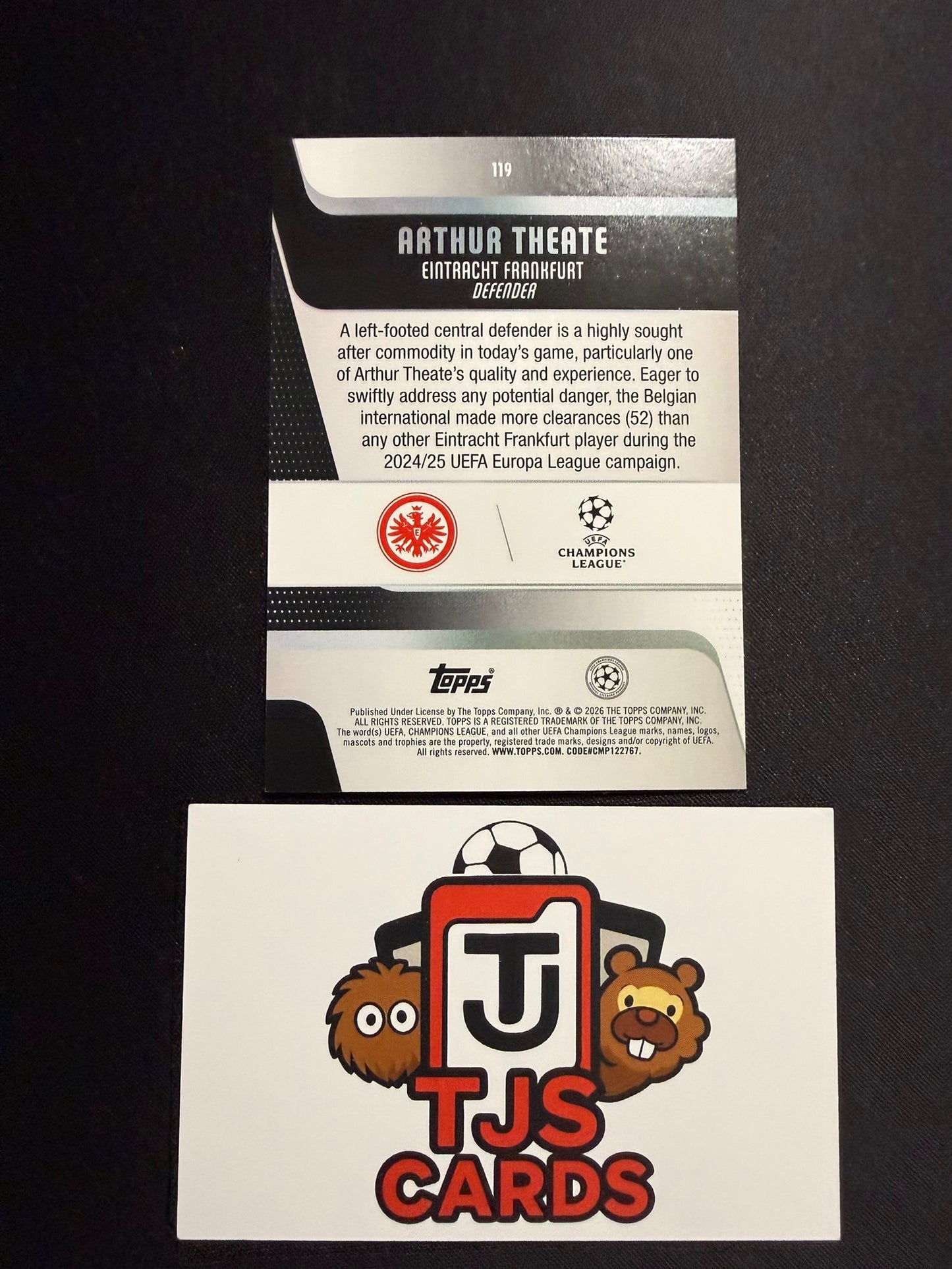 Arthur Theate - Black & White /75 - TOPPS UCC 2025/26