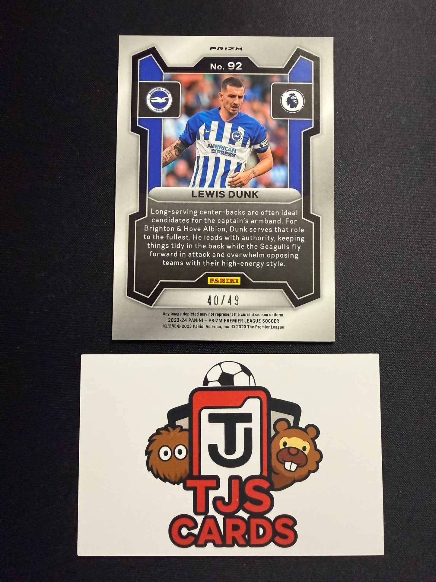 Lewis Dunk - Red Lazer /49 - Panini Prizm Premier League 2023/24
