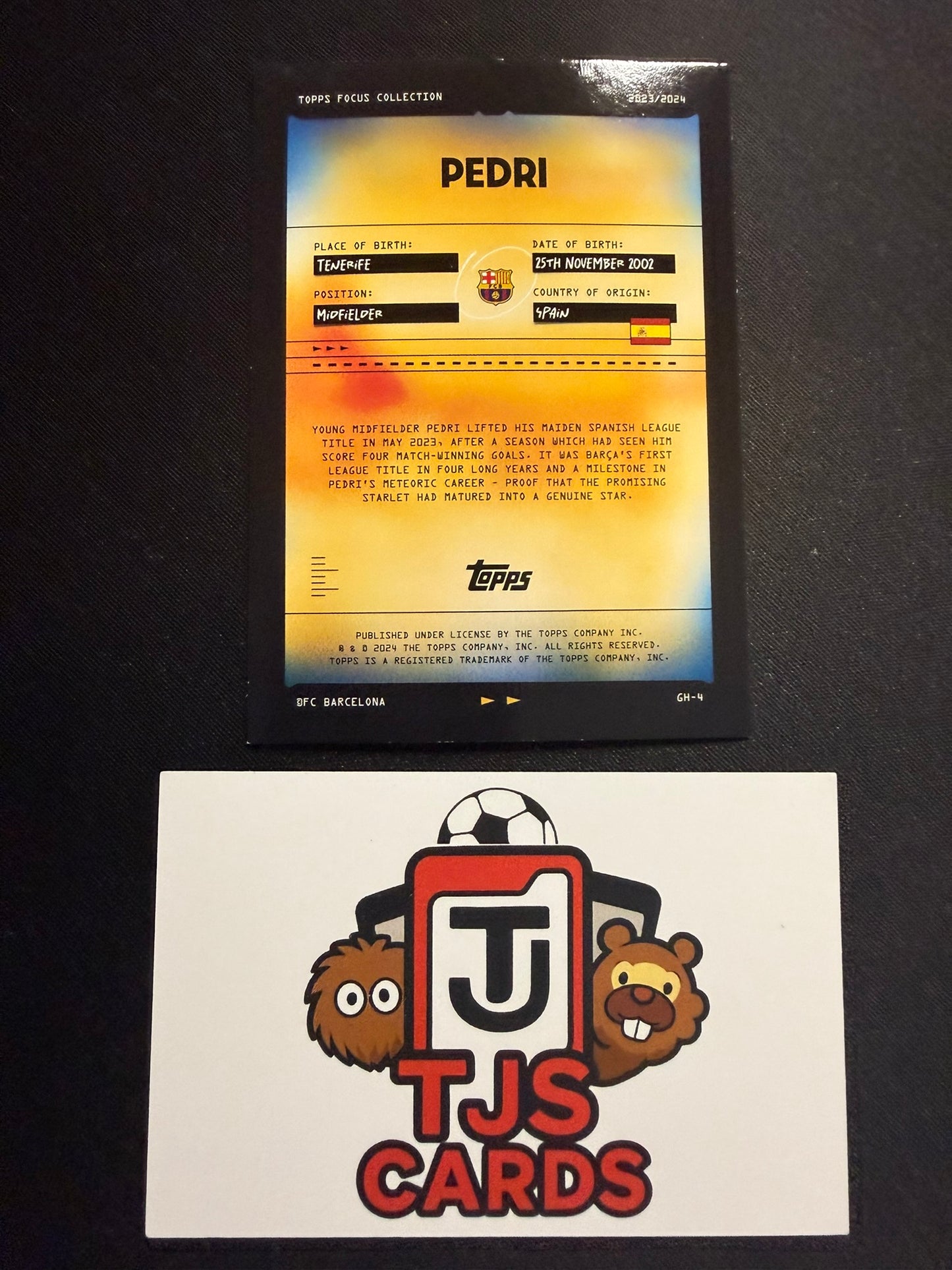 Pedri - Gold Golden Hour /50 - TOPPS Focus Barcelona 2023/24