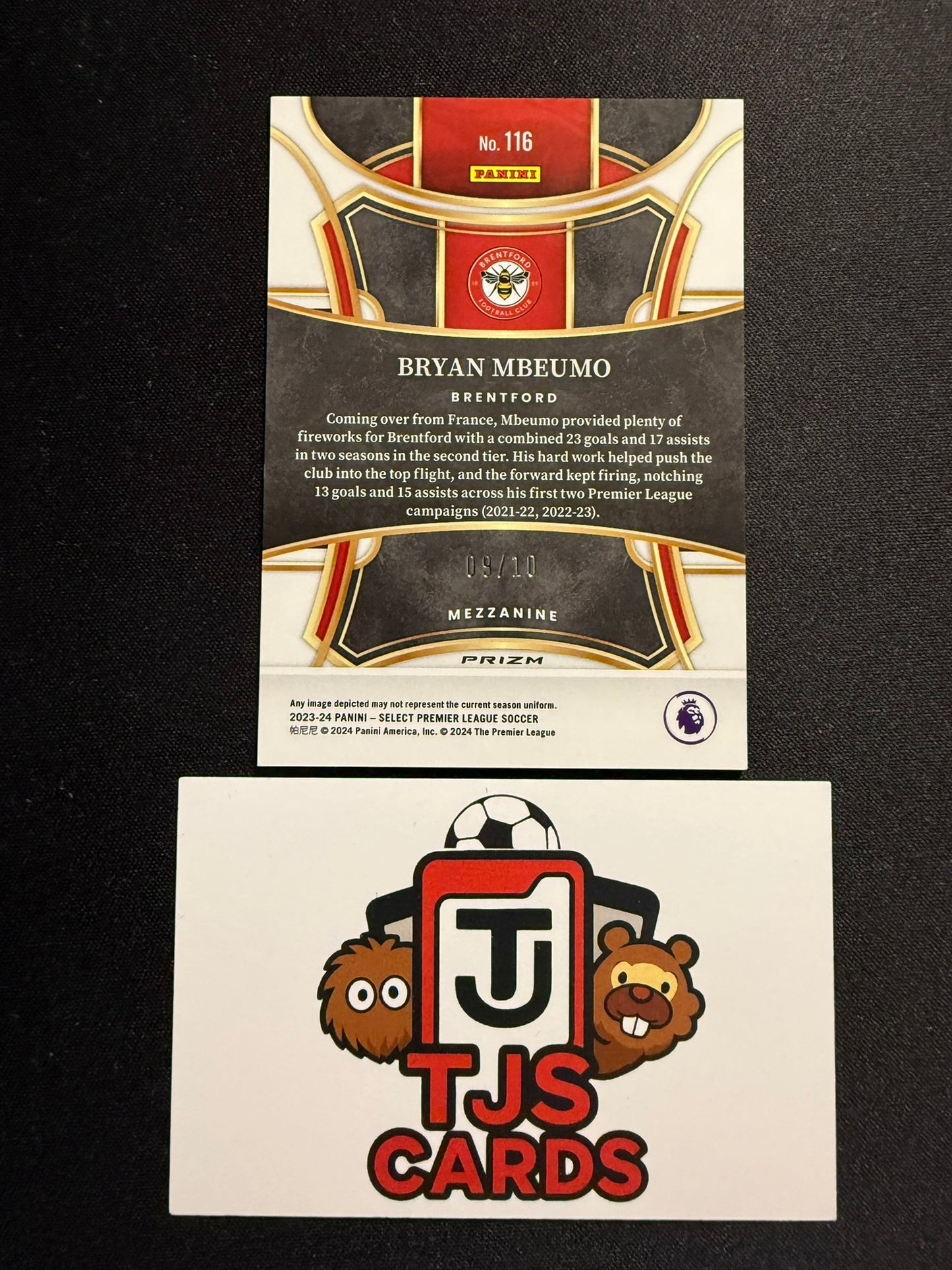 Bryan Mbeumo - Gold Wave /10 - Panini Select Premier League 2023/24