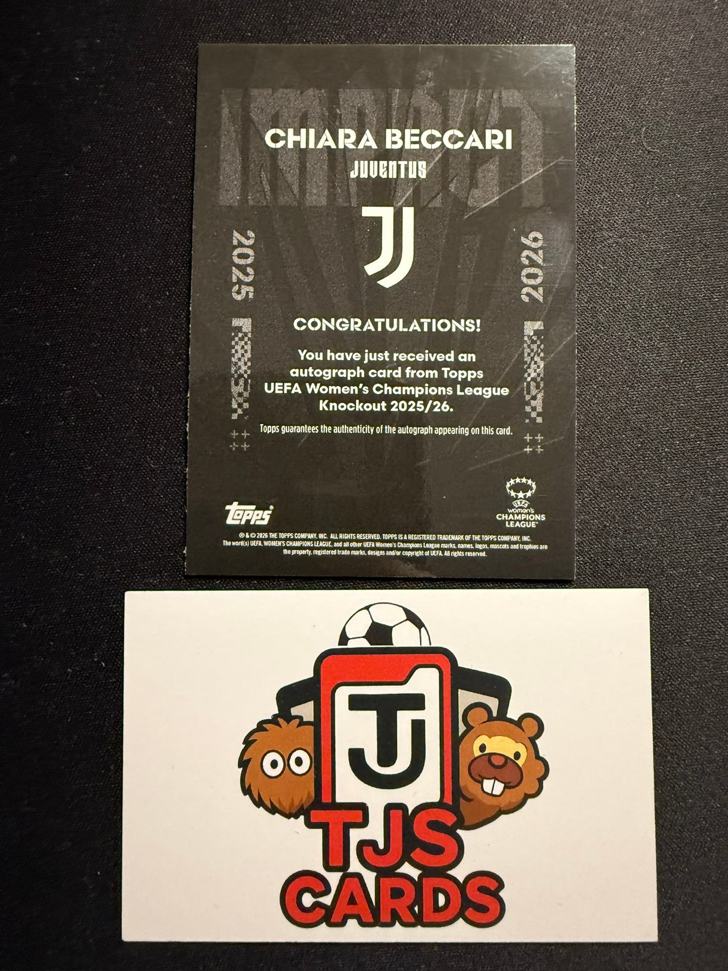 Chiara Beccari - Black Auto /10 - TOPPS UWCL Knockout 2025/26