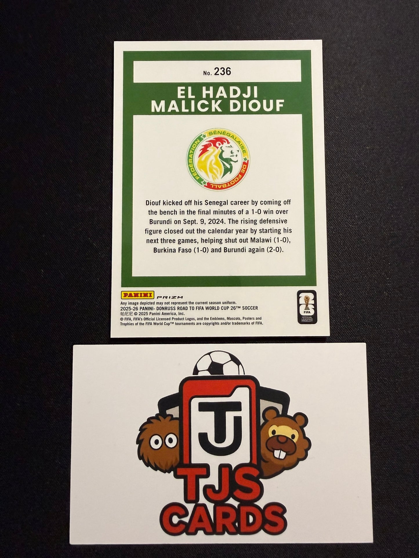 El Hadji Malick Diouf - Rated Rookie Plum Blossom - Panini Donruss Road To World Cup 2026