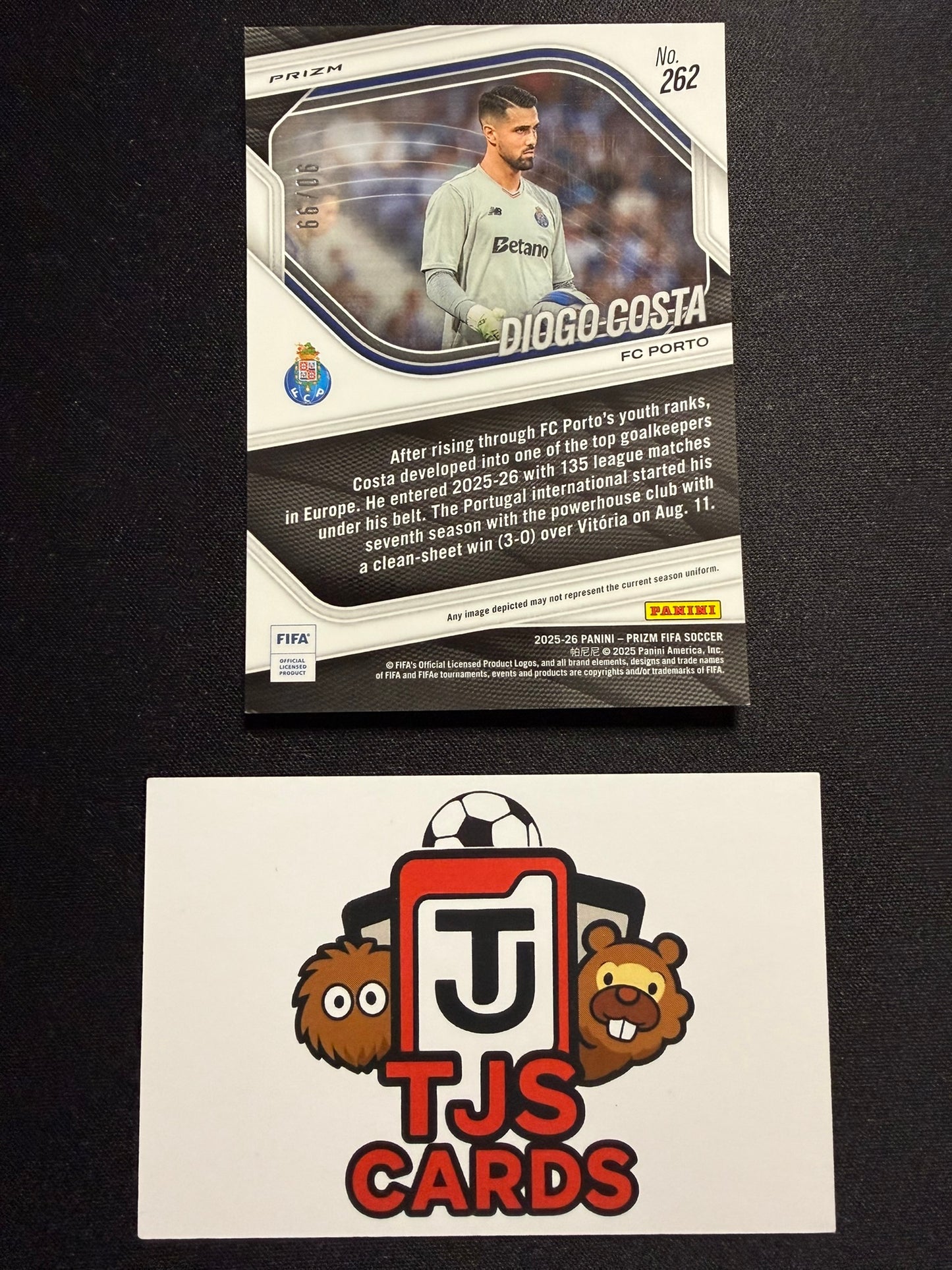 Diogo Costa - Teal Ice /99 - Panini Prizm FIFA 2025/26