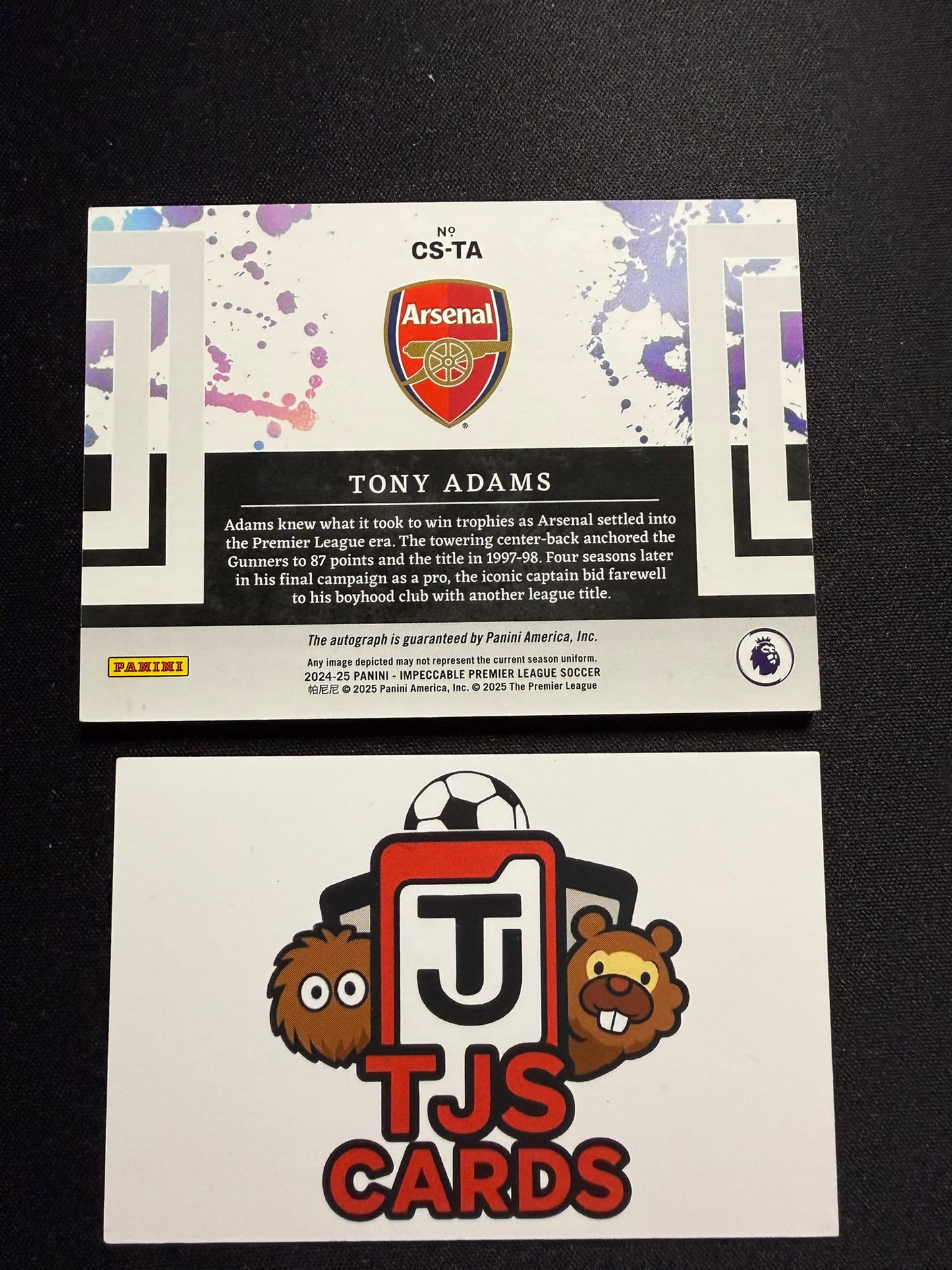 Tony Adams - Champions Signatures Auto /99 - Panini Impeccable Premier League 2024/25